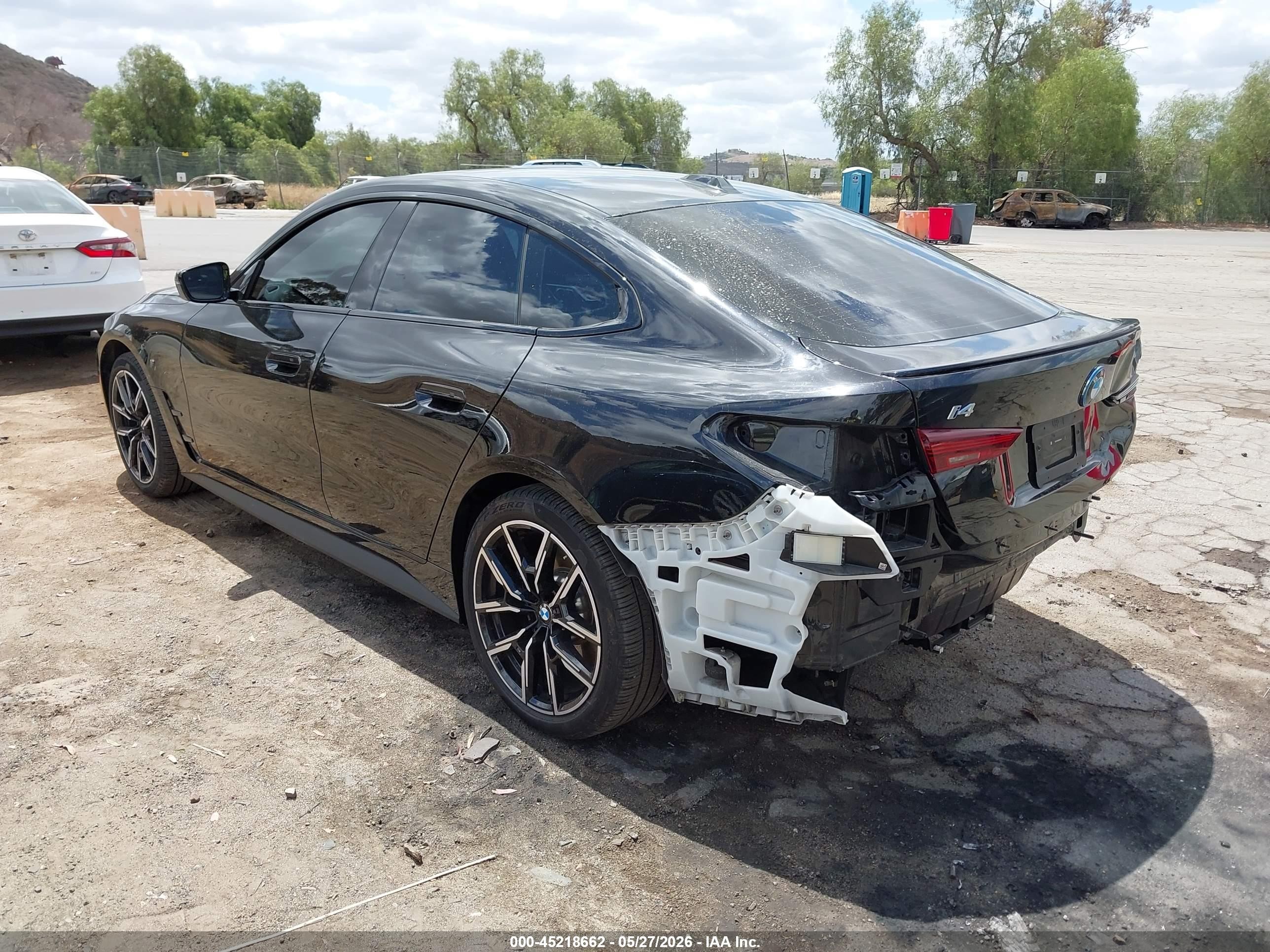 2025 BMW I4 VIN WBY43HD06SFU60439 IAAI salvage auction — Rear End, Salvage (California), sold $19,650 on 2026-08-17 (photo 3)