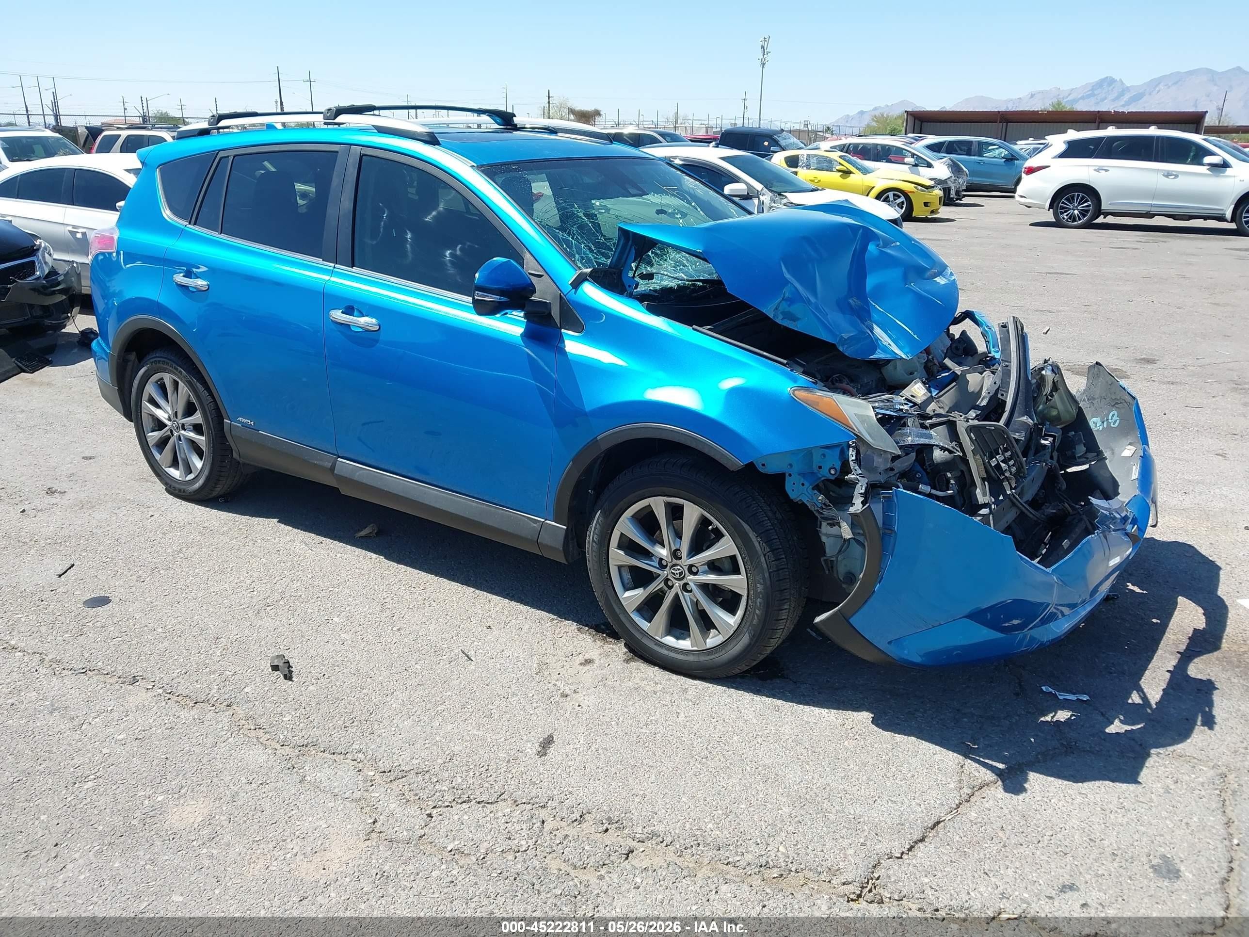 2018 Toyota RAV4 Hybrid VIN JTMDJREV3JD155725 IAAI salvage auction — Front End, Salvage (Arizona), sold $1,150 on 2026-07-09 (photo 1)