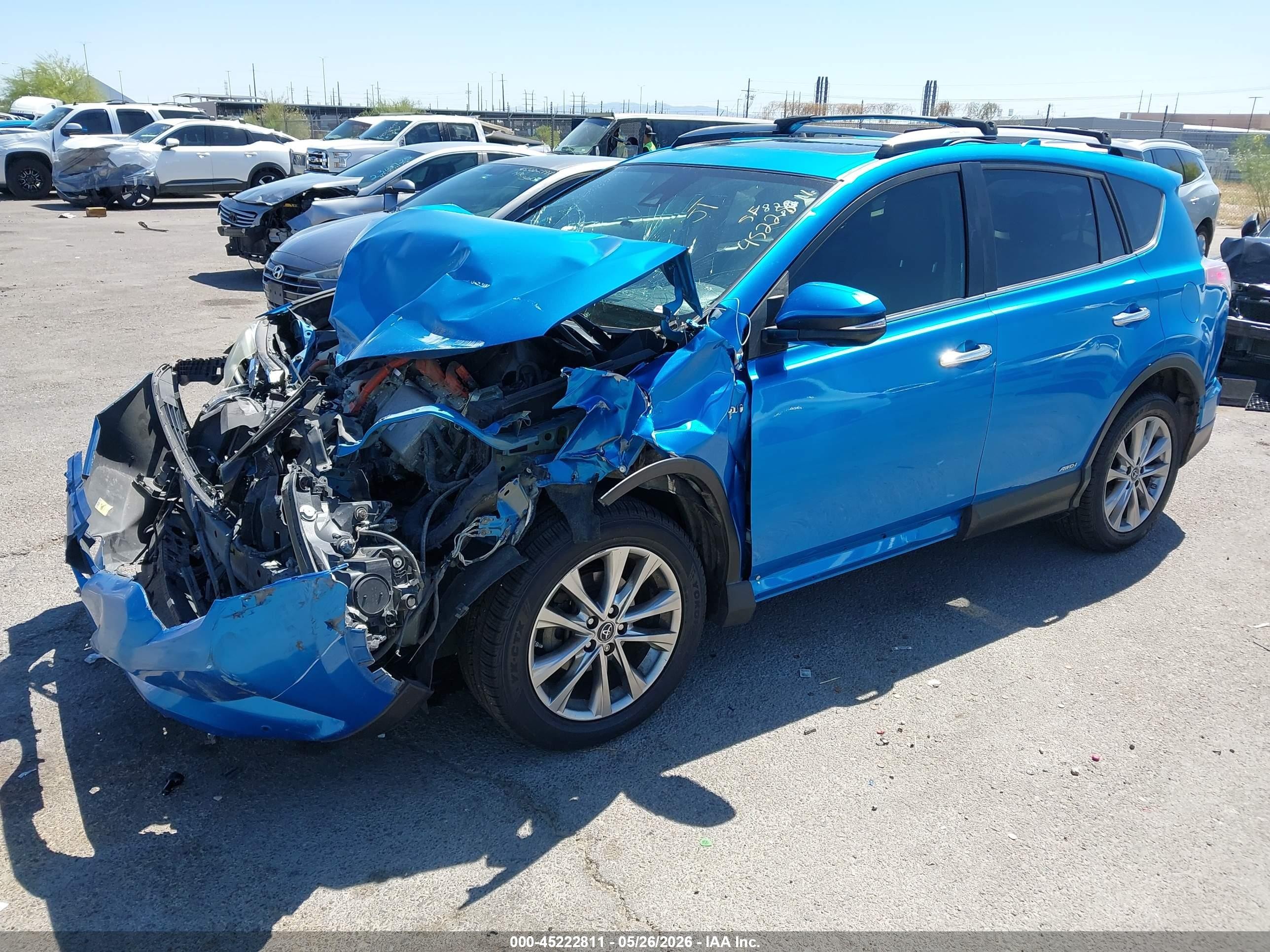 2018 Toyota RAV4 Hybrid VIN JTMDJREV3JD155725 IAAI salvage auction — Front End, Salvage (Arizona), sold $1,150 on 2026-07-09 (photo 2)
