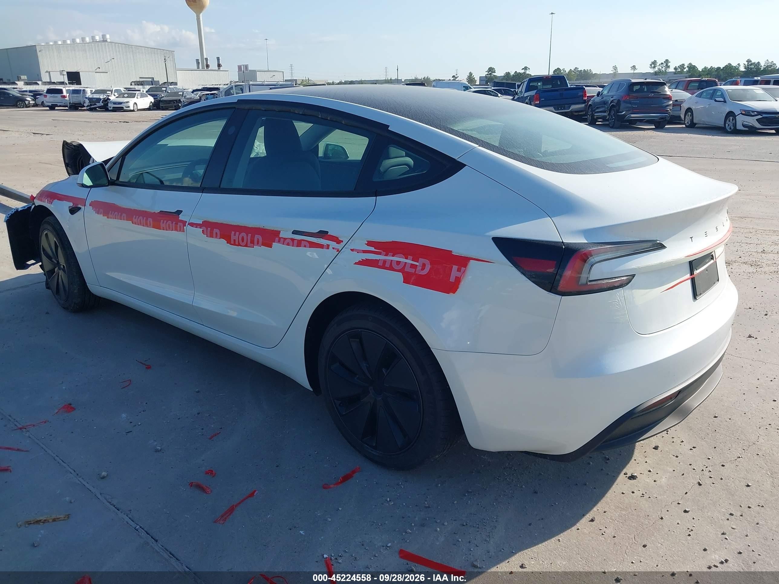 2026 Tesla Model 3 VIN 5YJ3E1EA4TF143979 IAAI salvage auction — Front End, Original (Texas), sold $15,025 on 2026-10-06 (photo 3)