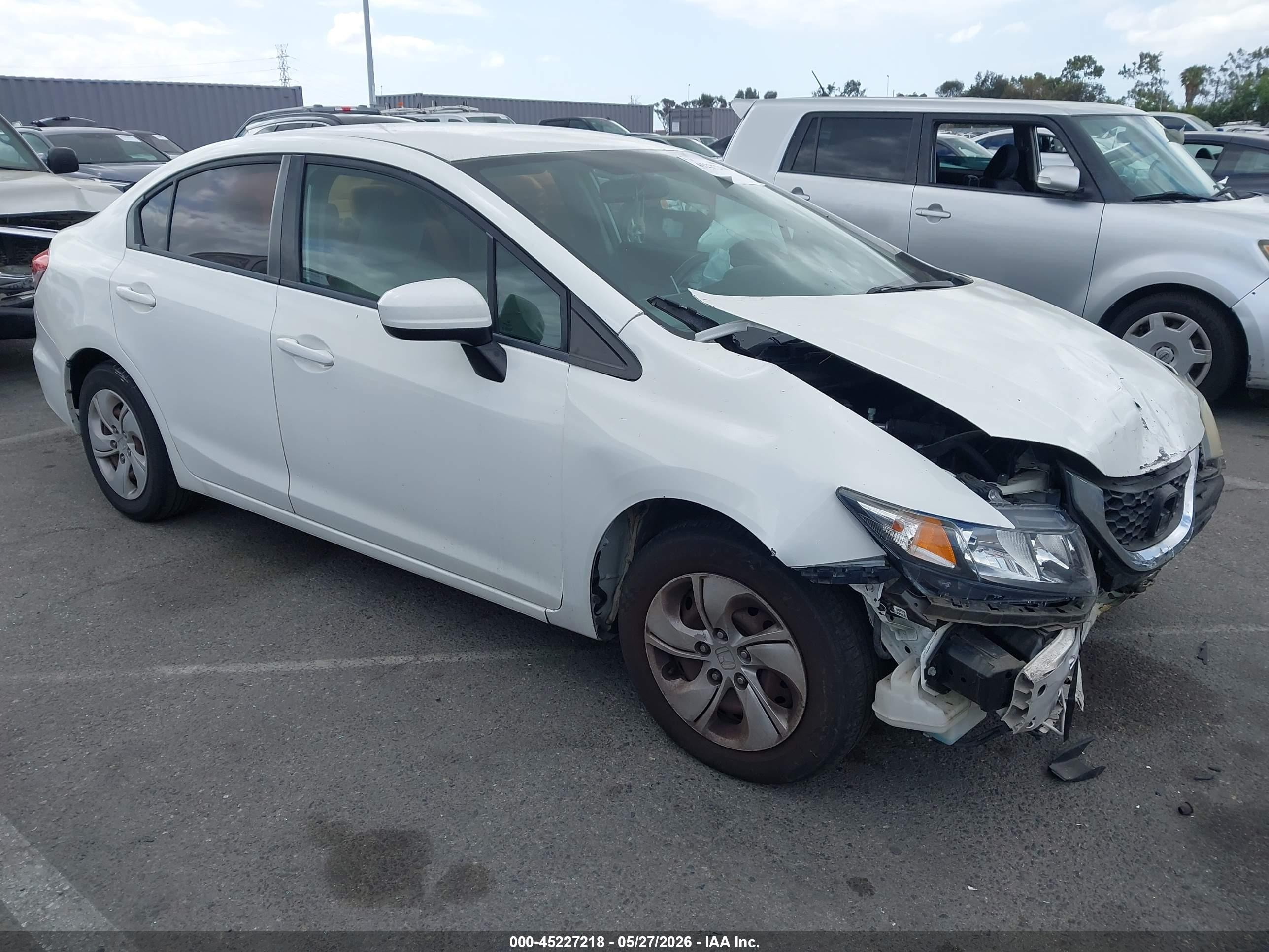 2014 Honda Civic VIN 19XFB2F58EE269025 IAAI salvage auction — Normal Wear, Salvage (California), sold $1,300 on 2026-07-09 (photo 1)
