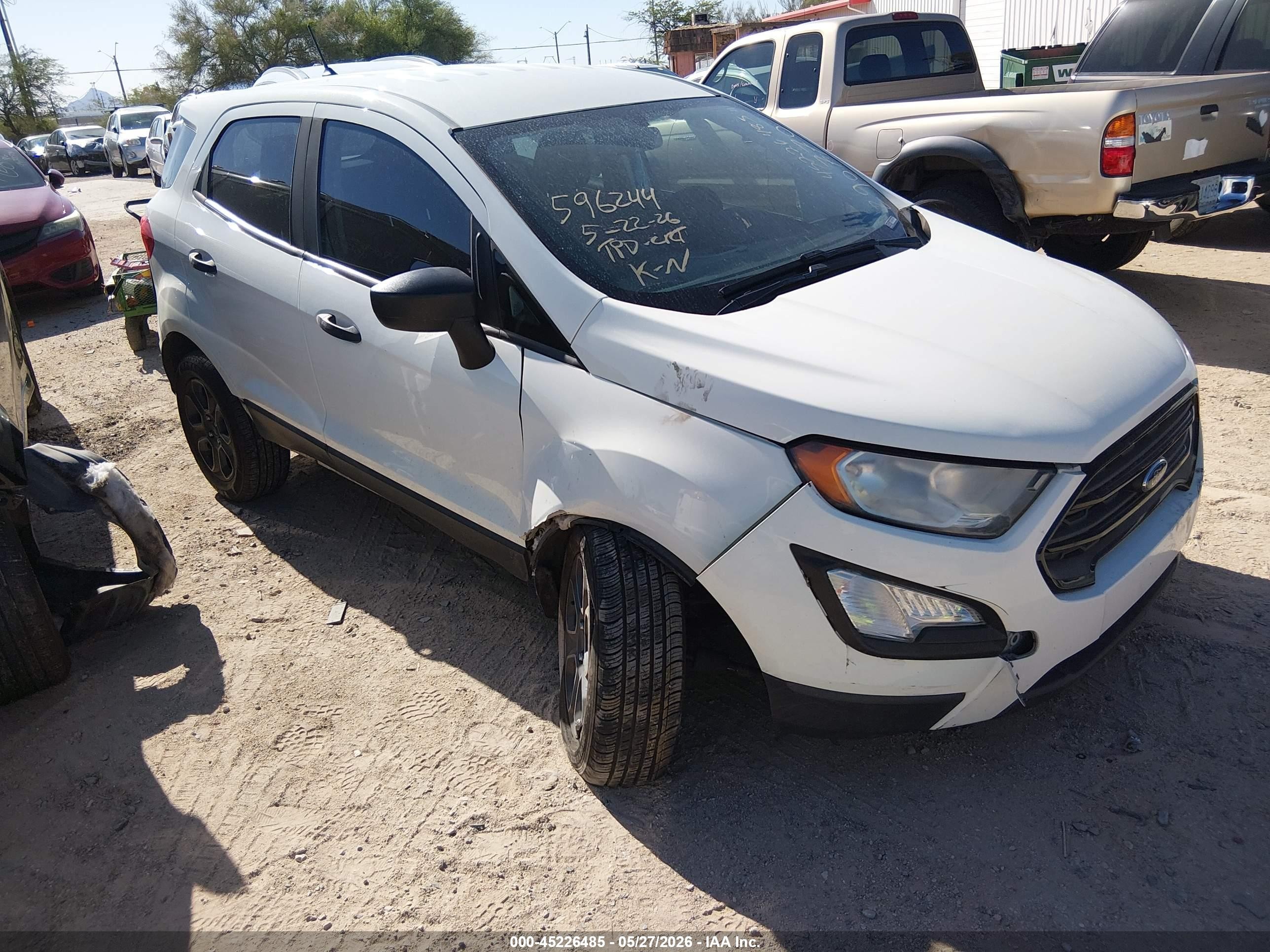 2019 Ford EcoSport VIN MAJ3S2FE9KC290770 IAAI salvage auction — Front End, Salvage (Arizona), sold $1,050 on 2026-07-08 (photo 1)