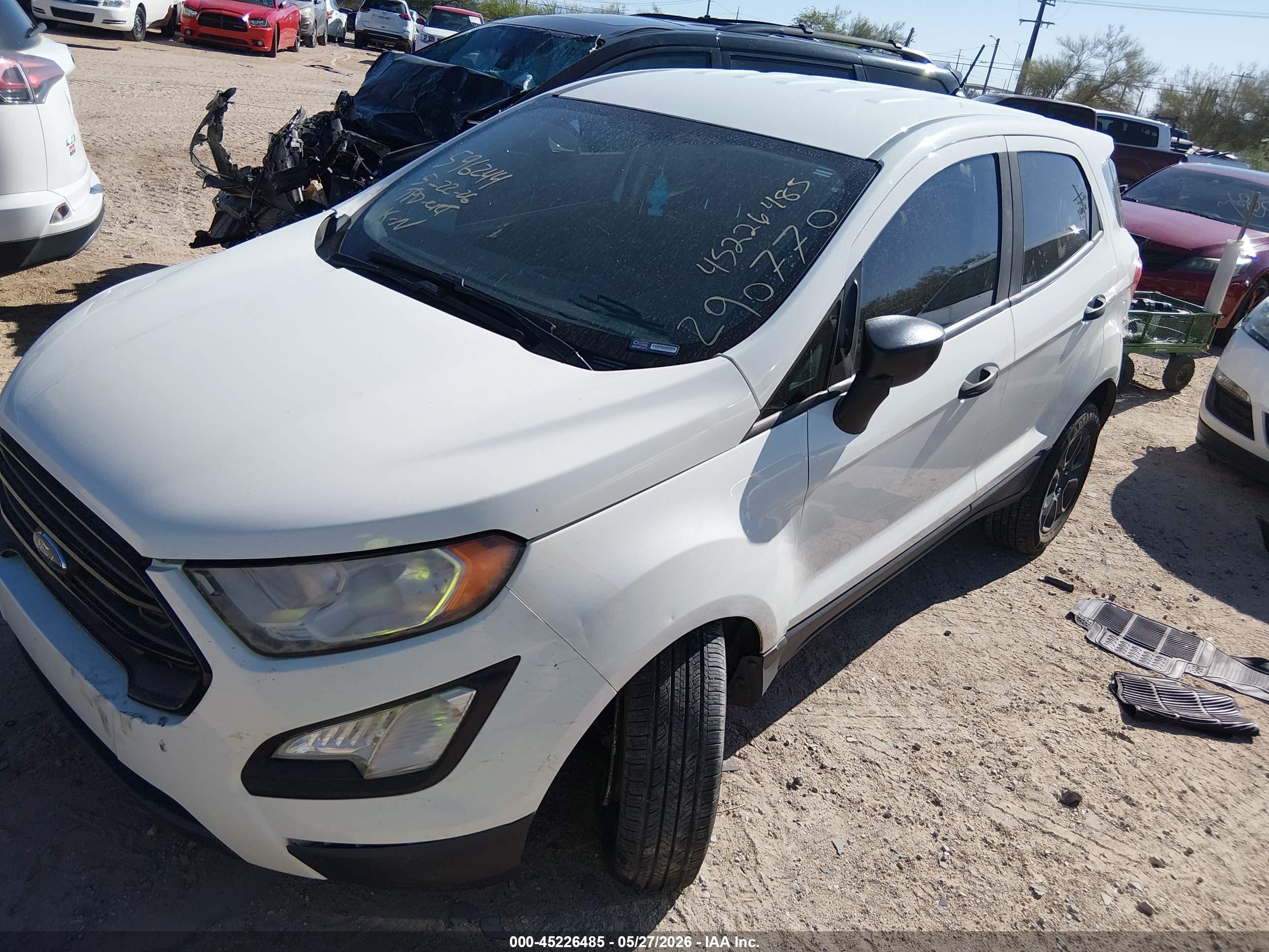2019 Ford EcoSport VIN MAJ3S2FE9KC290770 IAAI salvage auction — Front End, Salvage (Arizona), sold $1,050 on 2026-07-08 (photo 2)