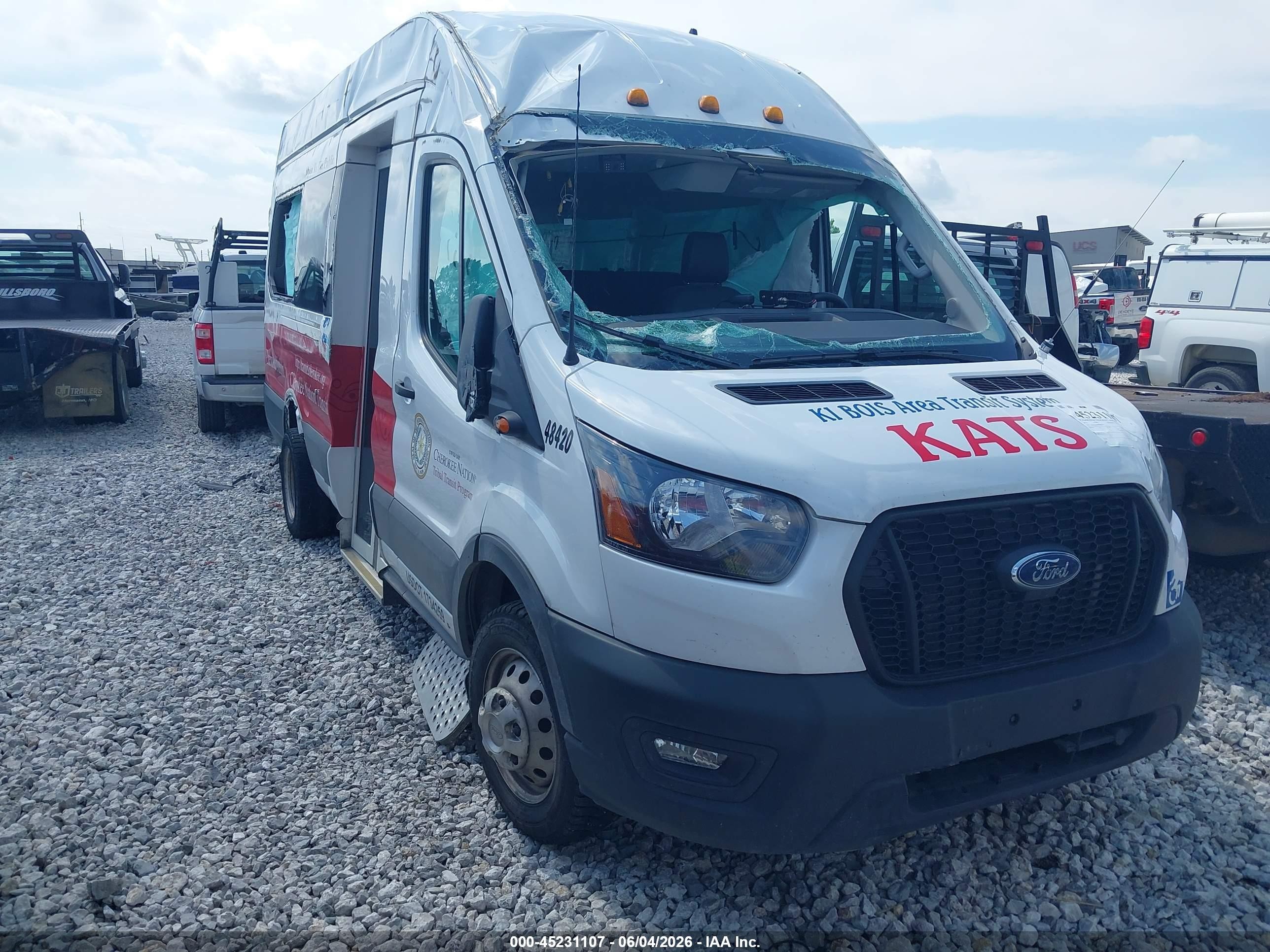 2024 Ford Transit VIN 1FDVU4X80RKB48420 IAAI salvage auction — Rollover, Salvage (Oklahoma), sold $3,850 on 2026-09-24 (photo 1)