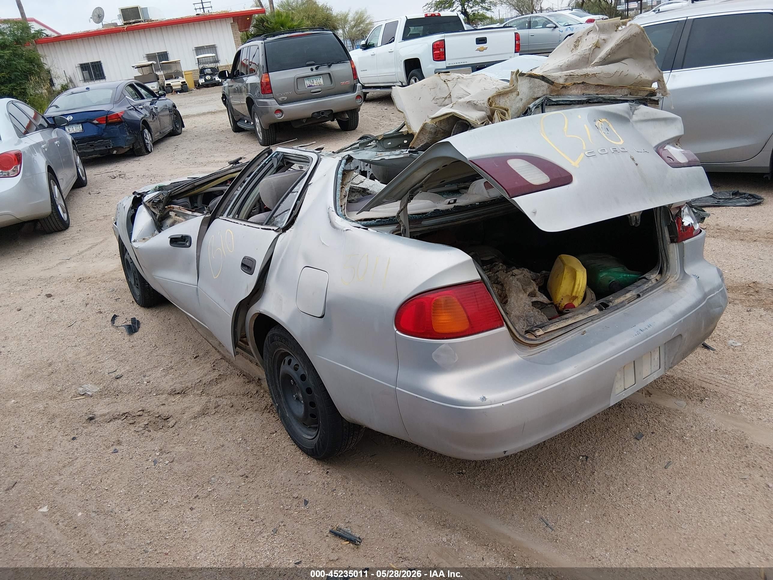 2000 Toyota Corolla VIN 1NXBR12E8YZ410848 IAAI salvage auction — All Over, Non-Repairable (Arizona), sold $75 on 2026-06-11 (photo 3)