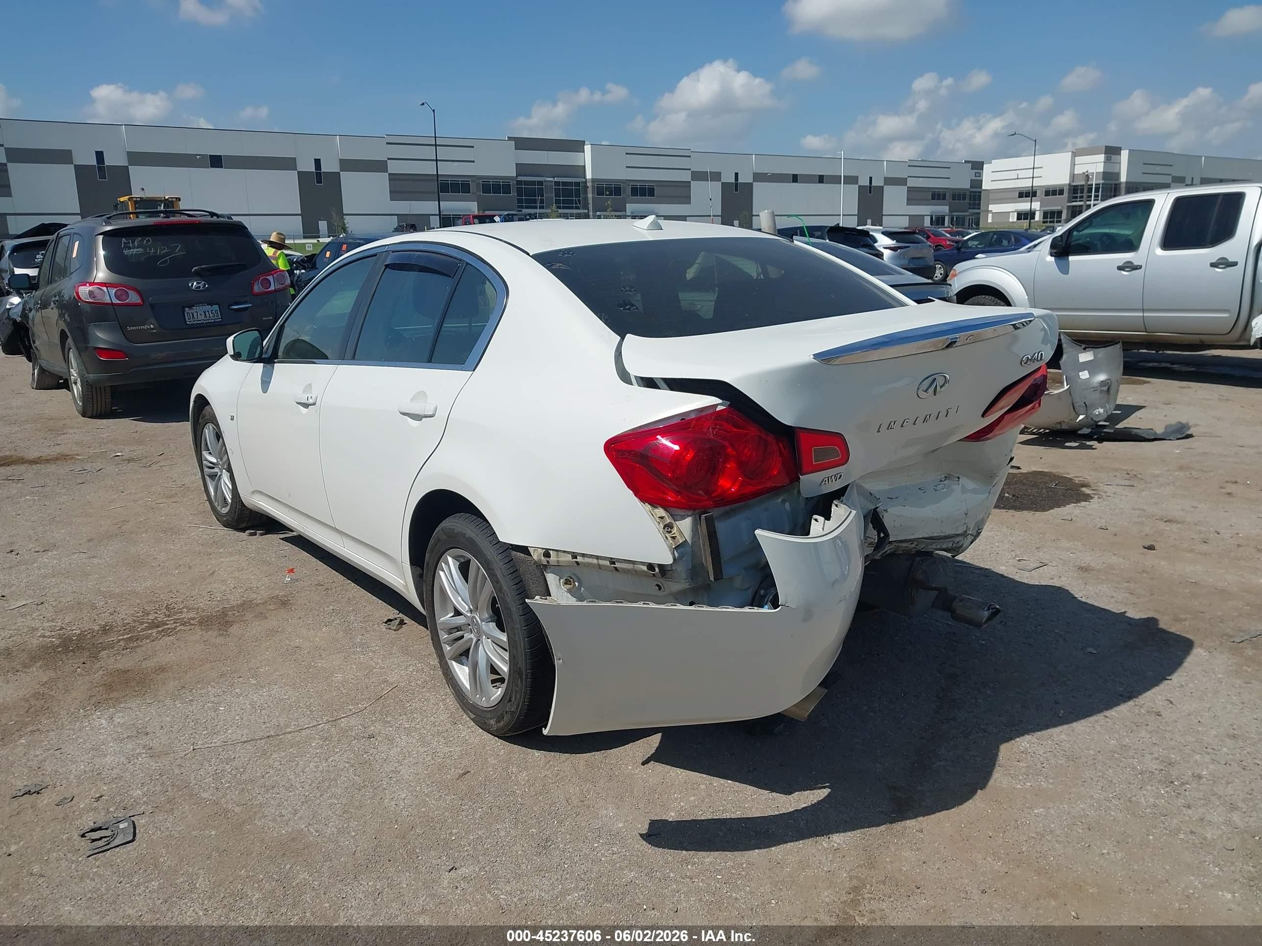 2015 Infiniti Q40 VIN JN1CV6AR2FM651102 IAAI salvage auction — Rear End, Original (Texas), sold $975 on 2026-10-09 (photo 3)