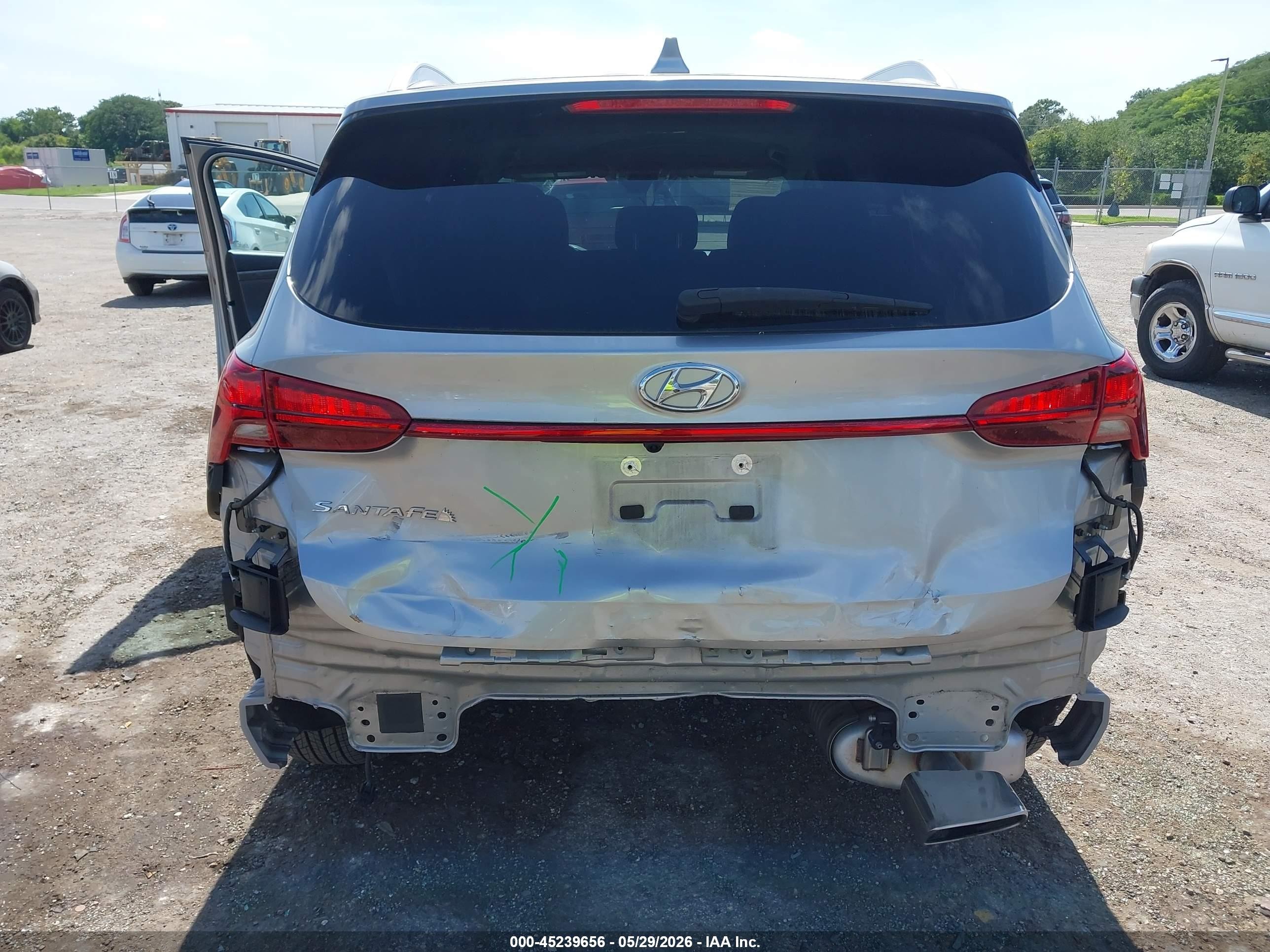 2021 Hyundai Santa Fe VIN 5NMS24AJ5MH343121 IAAI salvage auction — Rear End, Rebuildable (Florida), sold $6,800 on 2026-07-06 (photo 6)