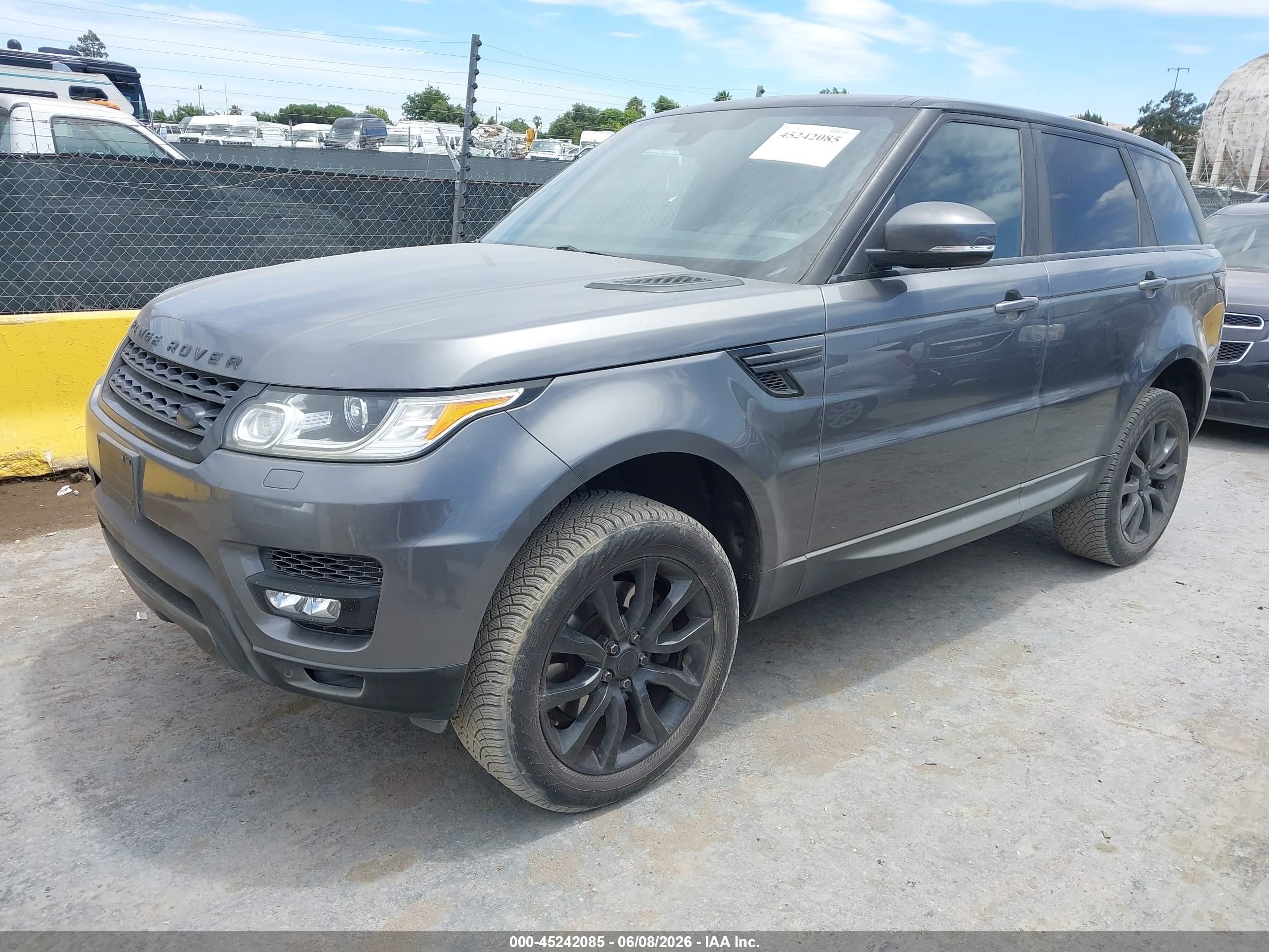 2015 Land Rover Range Rover Sport VIN SALWR2VF4FA612786 IAAI salvage auction — Top/Roof, Salvage (California), sold $3,850 on 2026-07-02 (photo 2)