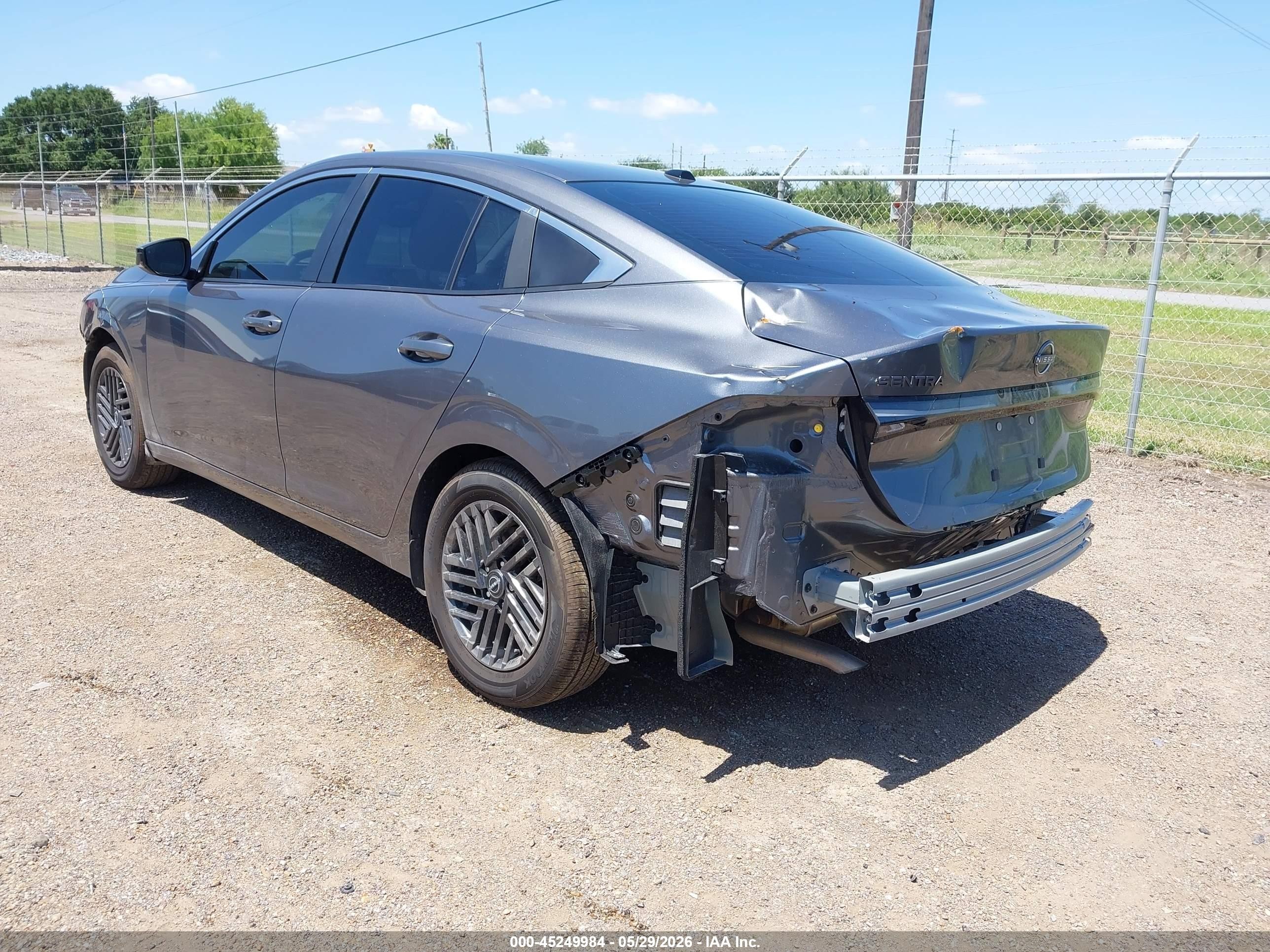2026 Nissan Sentra VIN 3N1AB9CV4TY267326 IAAI salvage auction — Front & Rear, Original (Texas), sold $5,700 on 2026-09-11 (photo 3)