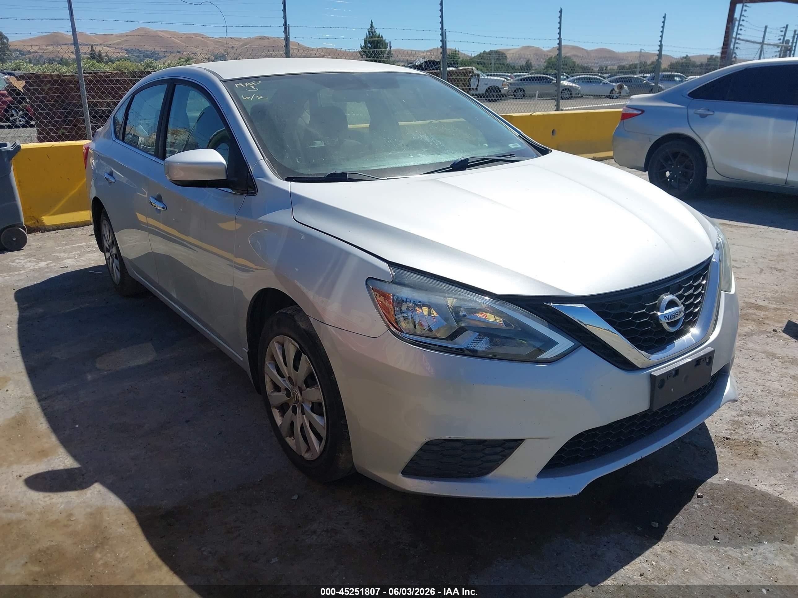2017 Nissan Sentra VIN 3N1AB7APXHY294238 IAAI salvage auction — Normal Wear, App For Dup Clear (California), sold $350 on 2026-07-09 (photo 1)