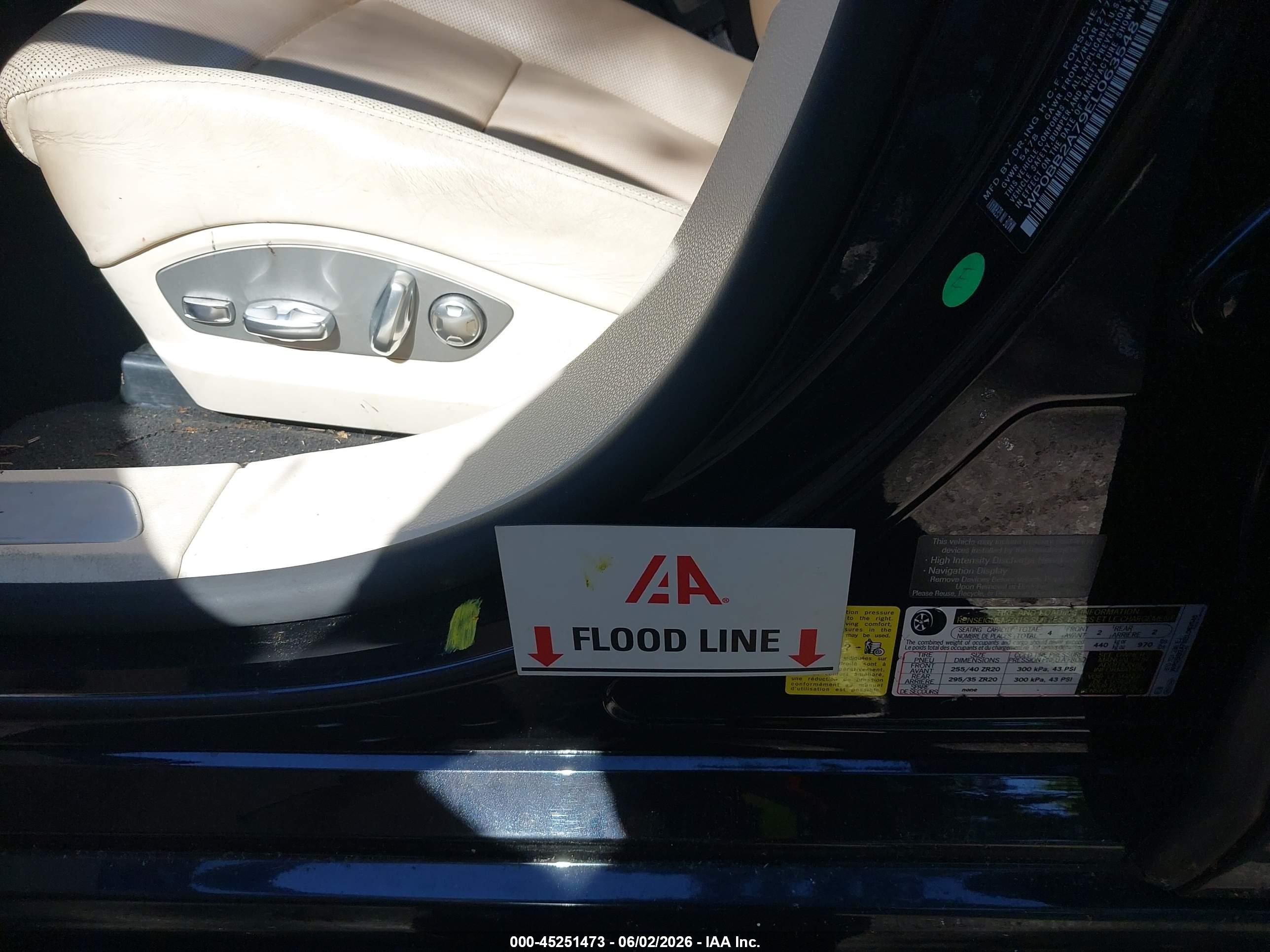 2014 Porsche Panamera VIN WP0BB2A79EL063548 IAAI salvage auction — Water/Flood, Mv-907A (New York), sold $3,975 on 2026-06-30 (photo 6)