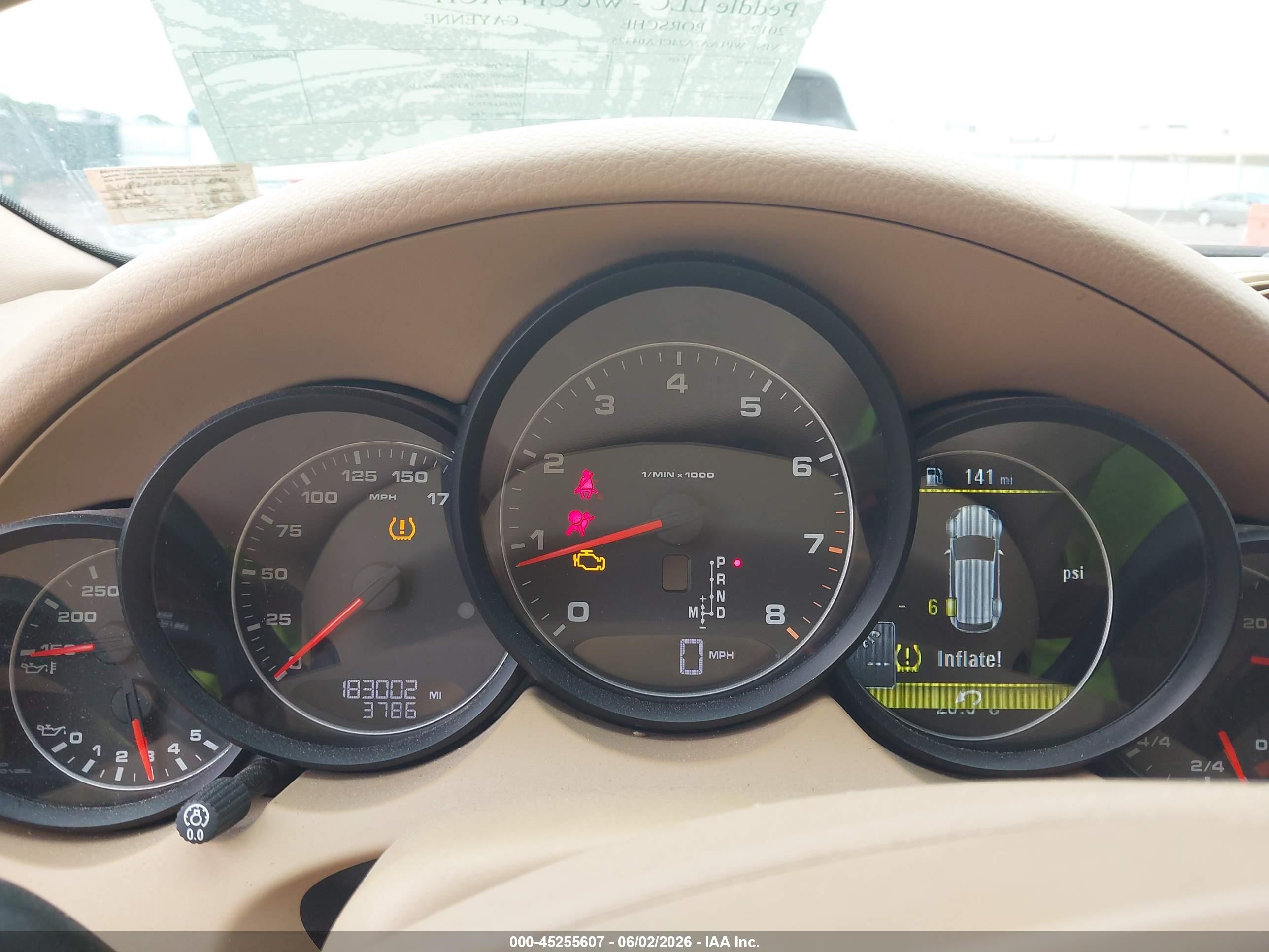 2012 Porsche Cayenne VIN WP1AA2A24CLA04325 IAAI salvage auction — Normal Wear, Clear (Kansas), sold $2,000 on 2026-07-01 (photo 7)