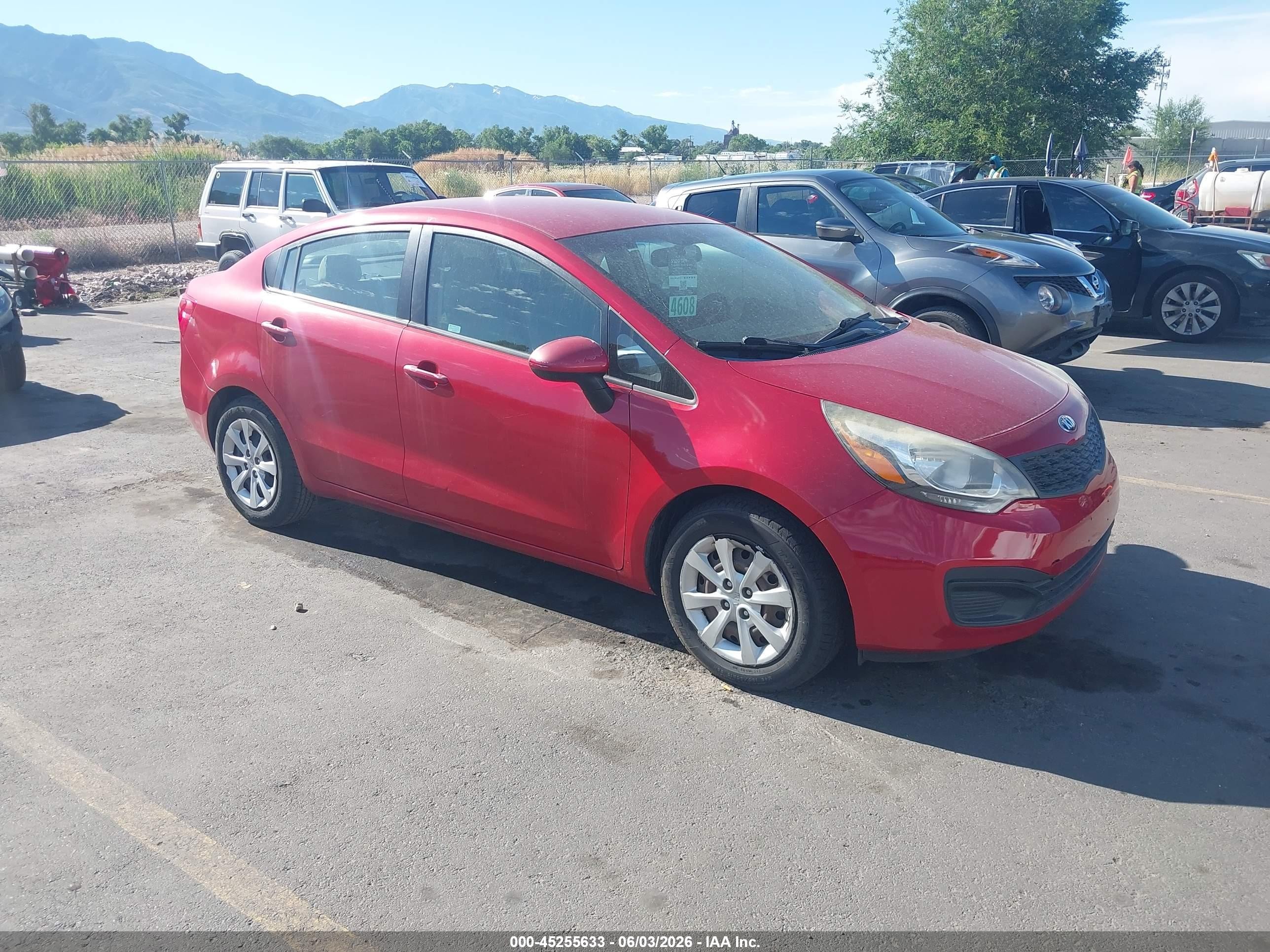 2014 Kia Rio VIN KNADM4A34E6352781 IAAI salvage auction — Normal Wear, Salvage (Texas), sold $275 on 2026-07-09 (photo 1)