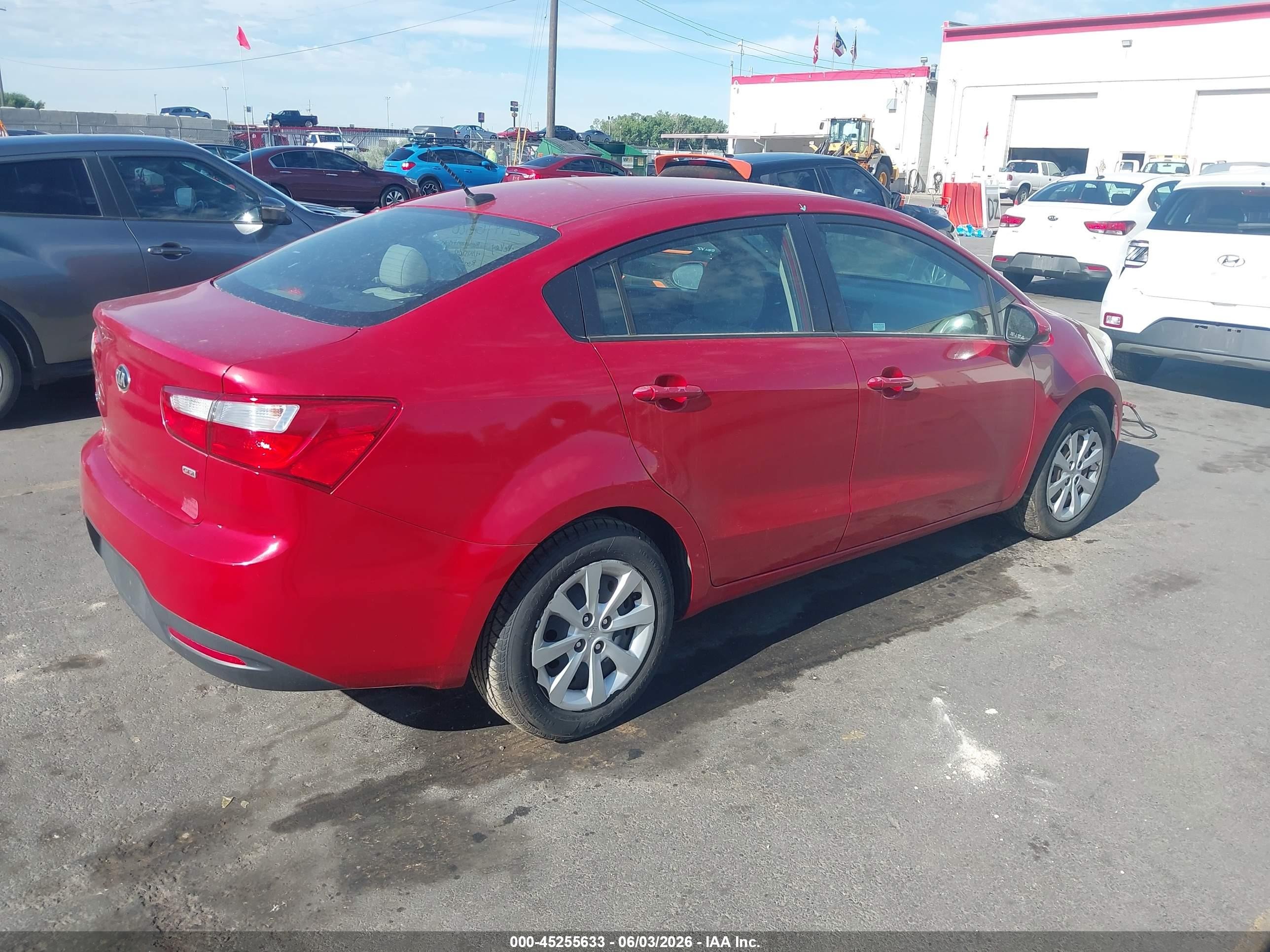 2014 Kia Rio VIN KNADM4A34E6352781 IAAI salvage auction — Normal Wear, Salvage (Texas), sold $275 on 2026-07-09 (photo 4)