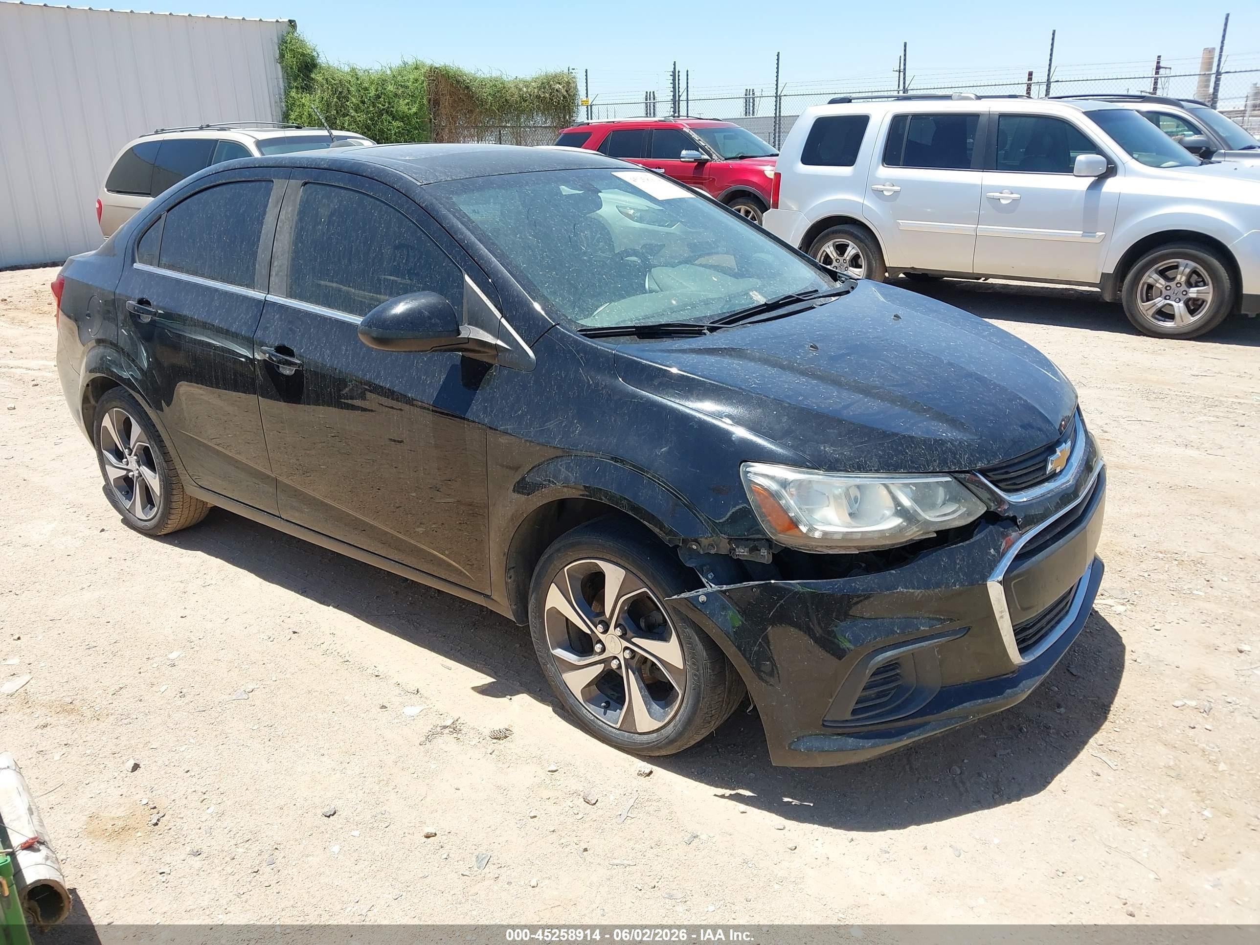 2020 Chevrolet Sonic VIN 1G1JF5SB1L4115288 IAAI salvage auction — Engine Damage, Salvage (Texas), sold $325 on 2026-07-09 (photo 1)