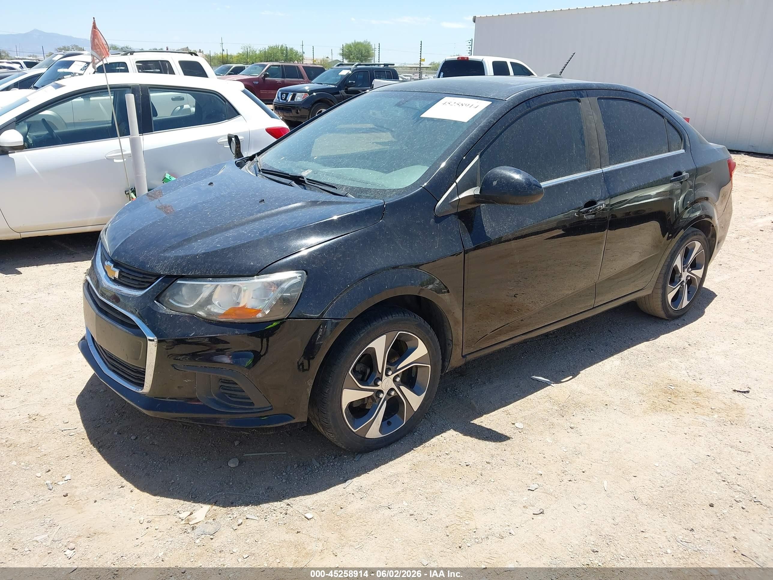 2020 Chevrolet Sonic VIN 1G1JF5SB1L4115288 IAAI salvage auction — Engine Damage, Salvage (Texas), sold $325 on 2026-07-09 (photo 2)