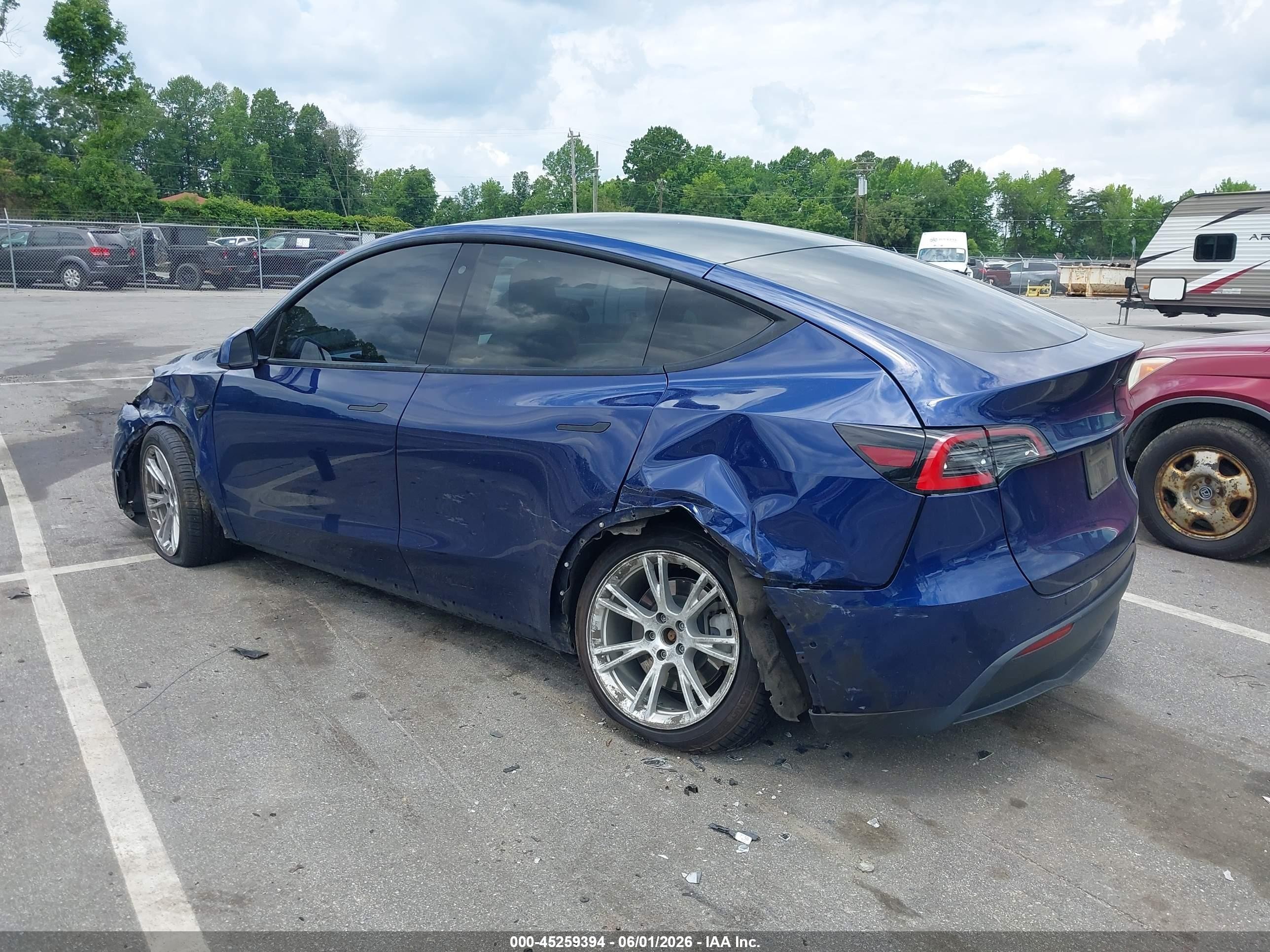 2021 Tesla Model Y VIN 5YJYGDEE2MF061173 IAAI salvage auction — Rear End, Salvage (North Carolina), sold $4,650 on 2026-07-11 (photo 3)