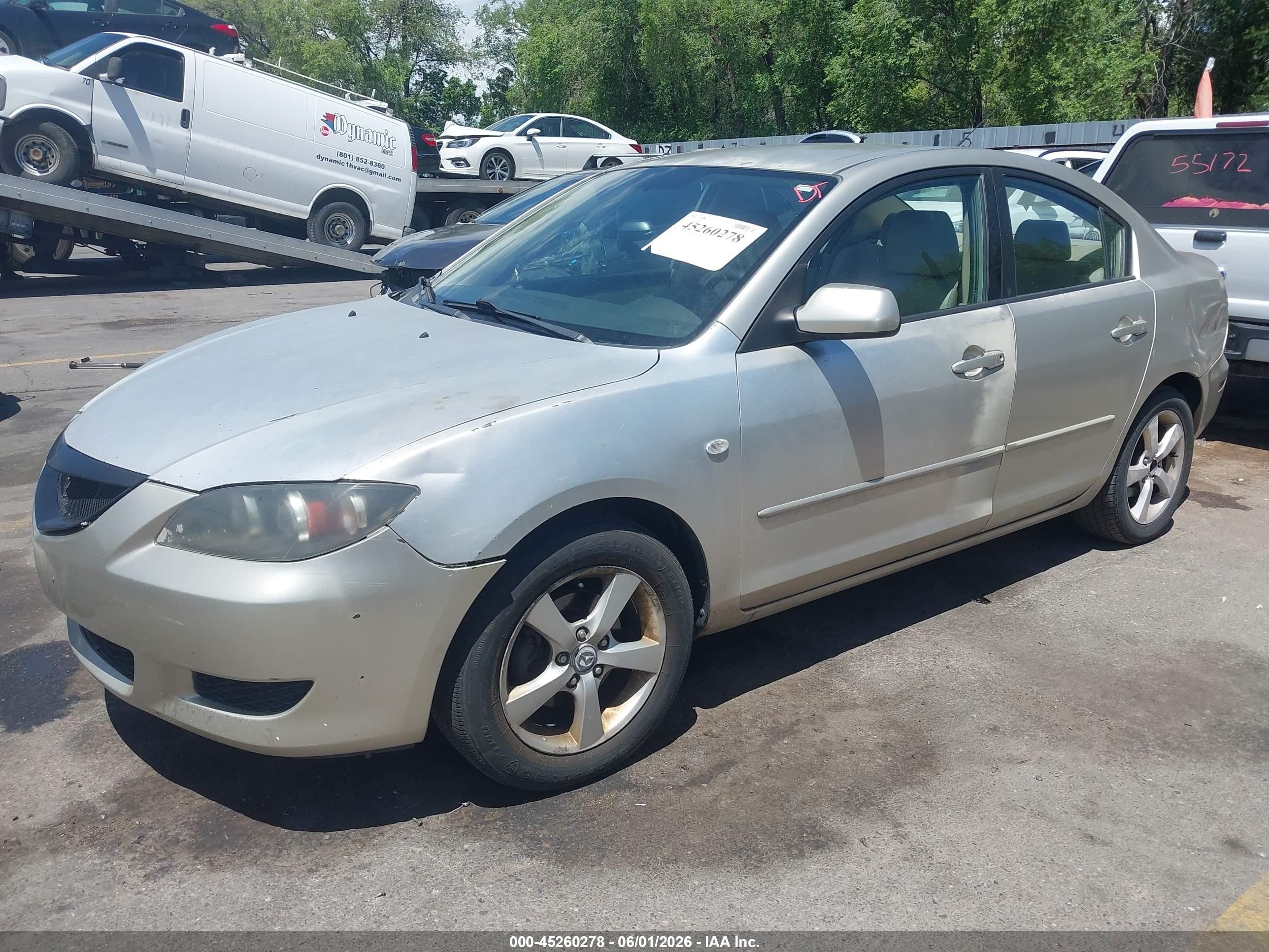 2006 Mazda 3 VIN JM1BK12G361542571 IAAI salvage auction — Side, Salvage (Utah), sold $250 on 2026-07-09 (photo 2)