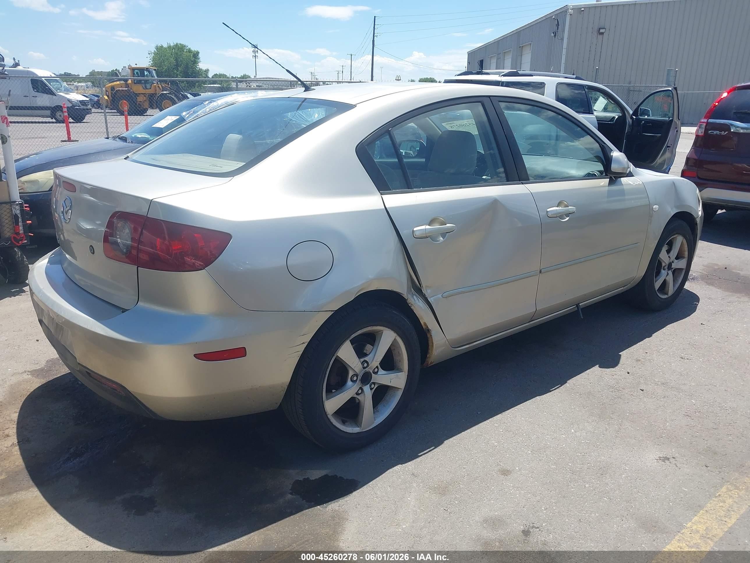 2006 Mazda 3 VIN JM1BK12G361542571 IAAI salvage auction — Side, Salvage (Utah), sold $250 on 2026-07-09 (photo 4)