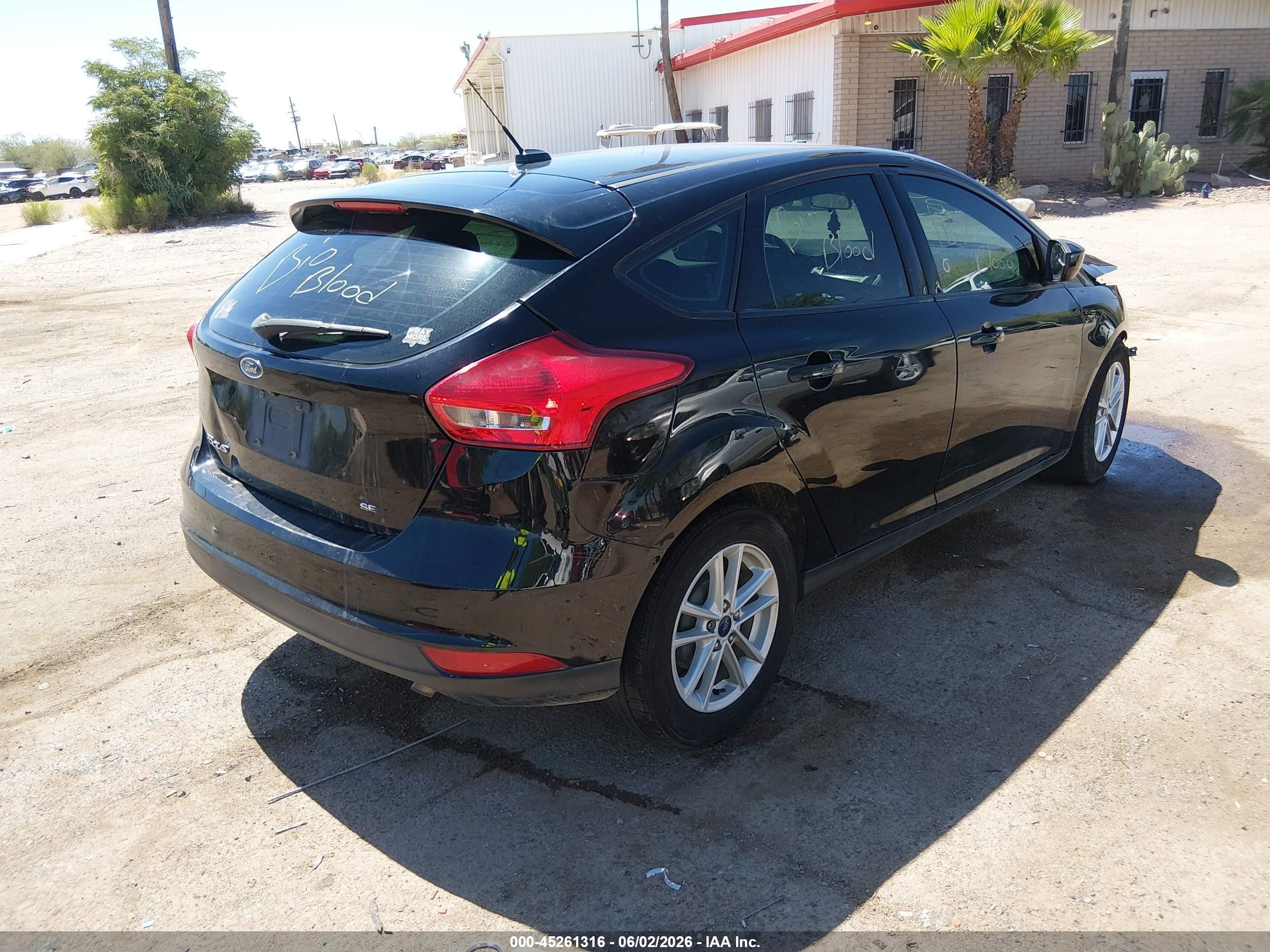 2018 Ford Focus VIN 1FADP3K22JL244848 IAAI salvage auction — Biohazard/Chemical, Salvage (Arizona), sold $225 on 2026-07-09 (photo 4)