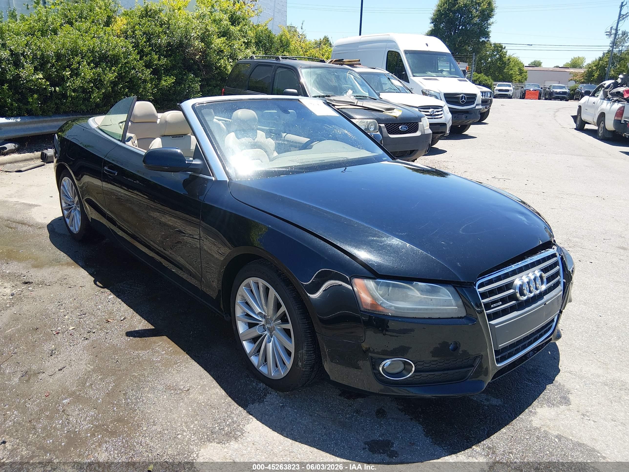2011 Audi A5 VIN WAULFAFH0BN010786 IAAI salvage auction — Front End, Salvage (North Carolina), sold $2,375 on 2026-09-12 (photo 1)