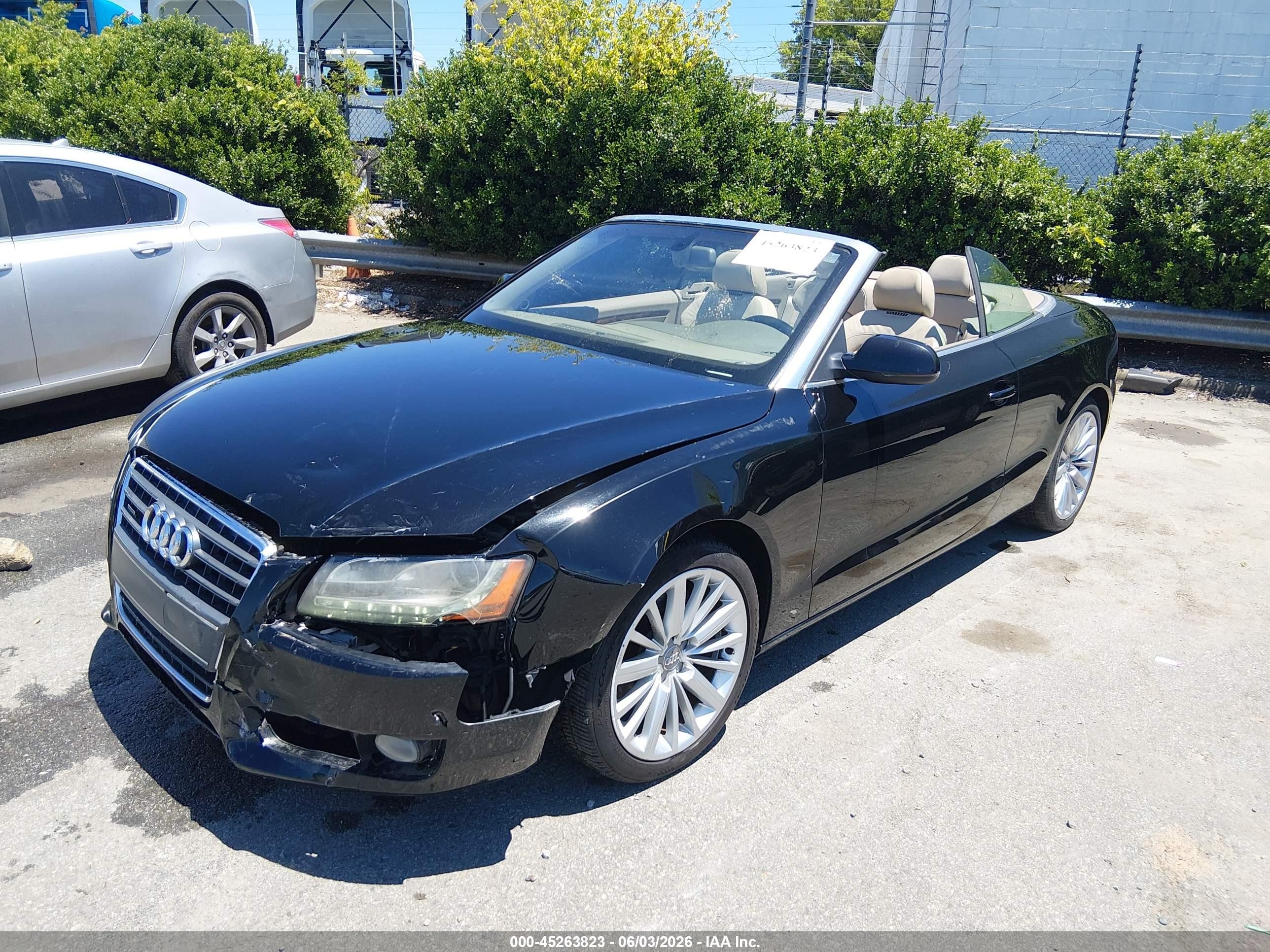 2011 Audi A5 VIN WAULFAFH0BN010786 IAAI salvage auction — Front End, Salvage (North Carolina), sold $2,375 on 2026-09-12 (photo 2)
