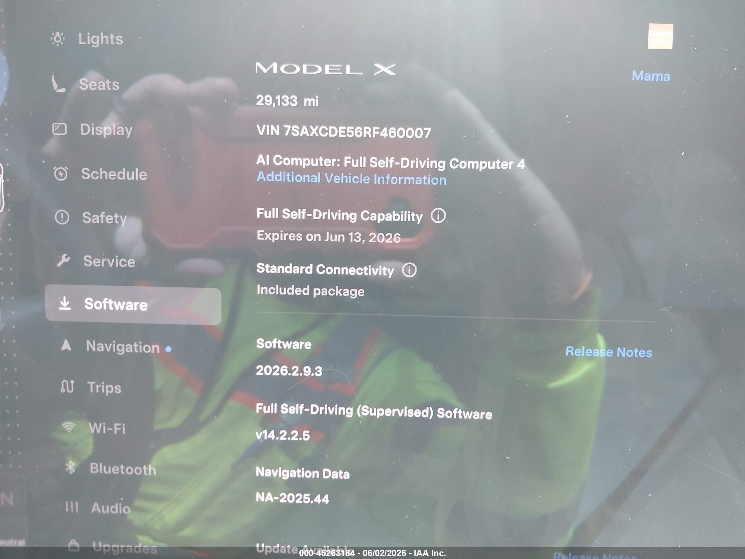 2024 Tesla Model x VIN 7SAXCDE56RF460007 IAAI salvage auction — Unknown, Rebuildable (Florida), sold $19,000 on 2026-08-13 (photo 7)
