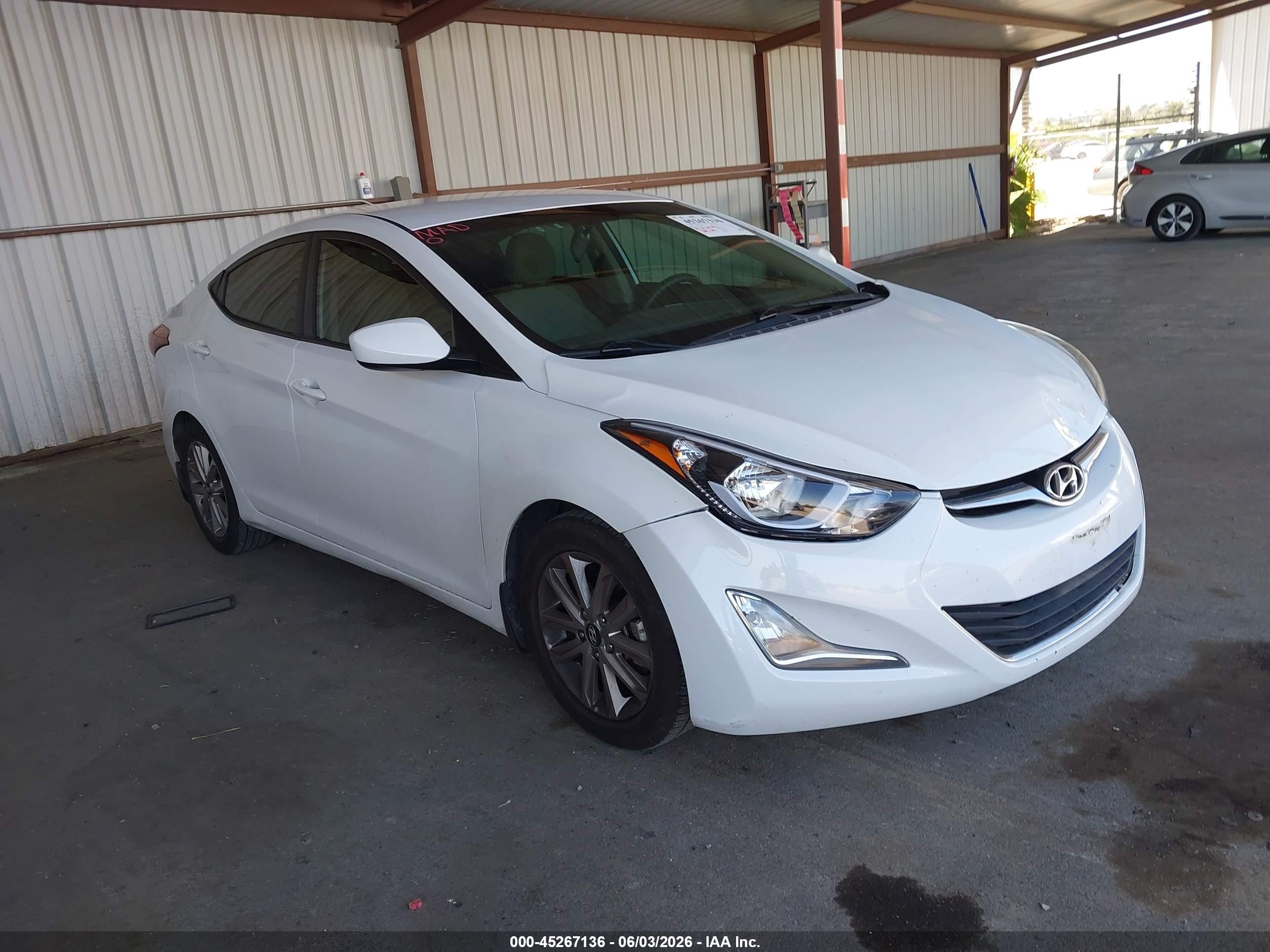2015 Hyundai Elantra VIN 5NPDH4AE5FH617580 IAAI salvage auction — Front End, Salvage (California), sold $2,350 on 2026-07-09 (photo 1)