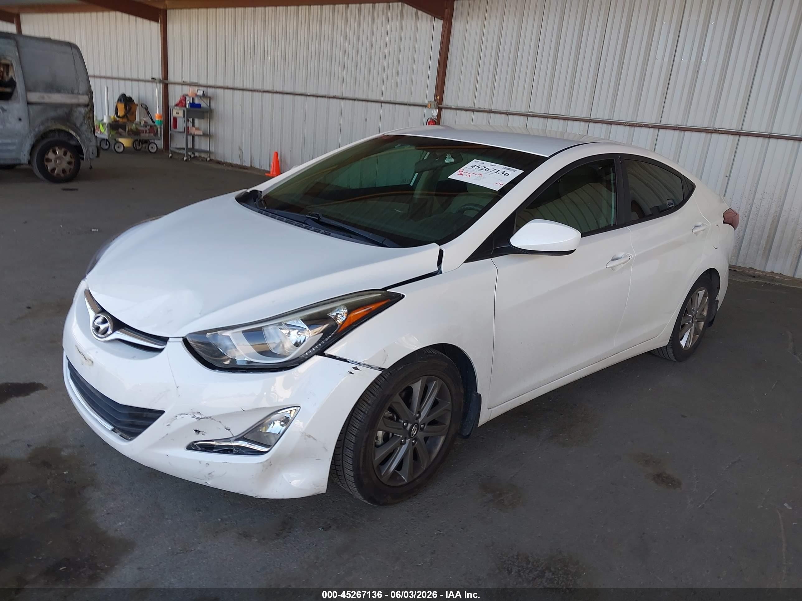 2015 Hyundai Elantra VIN 5NPDH4AE5FH617580 IAAI salvage auction — Front End, Salvage (California), sold $2,350 on 2026-07-09 (photo 2)