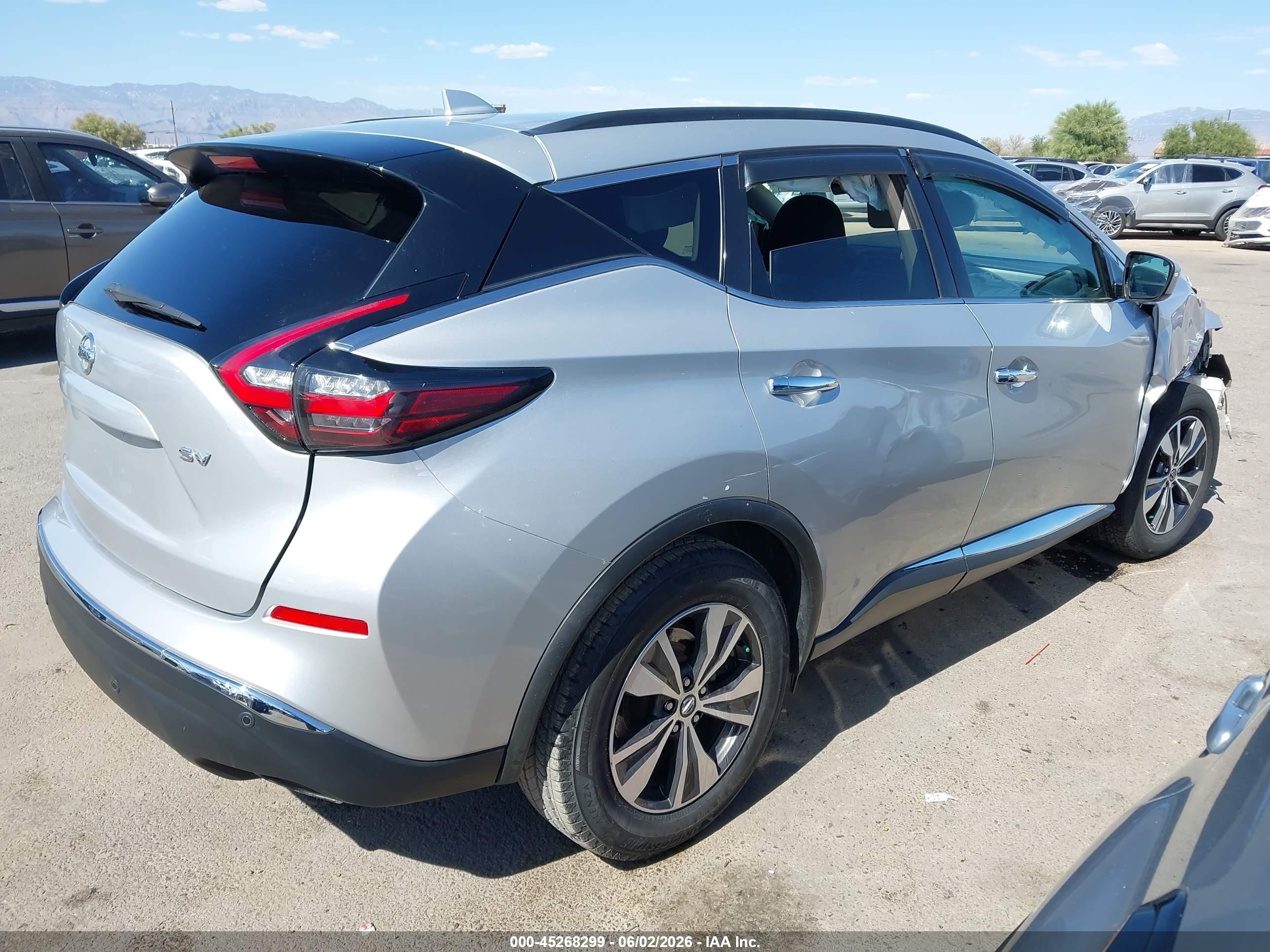 2021 Nissan Murano VIN 5N1AZ2BJ8MC129020 IAAI salvage auction — Unknown, Salvage (Arizona), sold $1,775 on 2026-07-09 (photo 4)