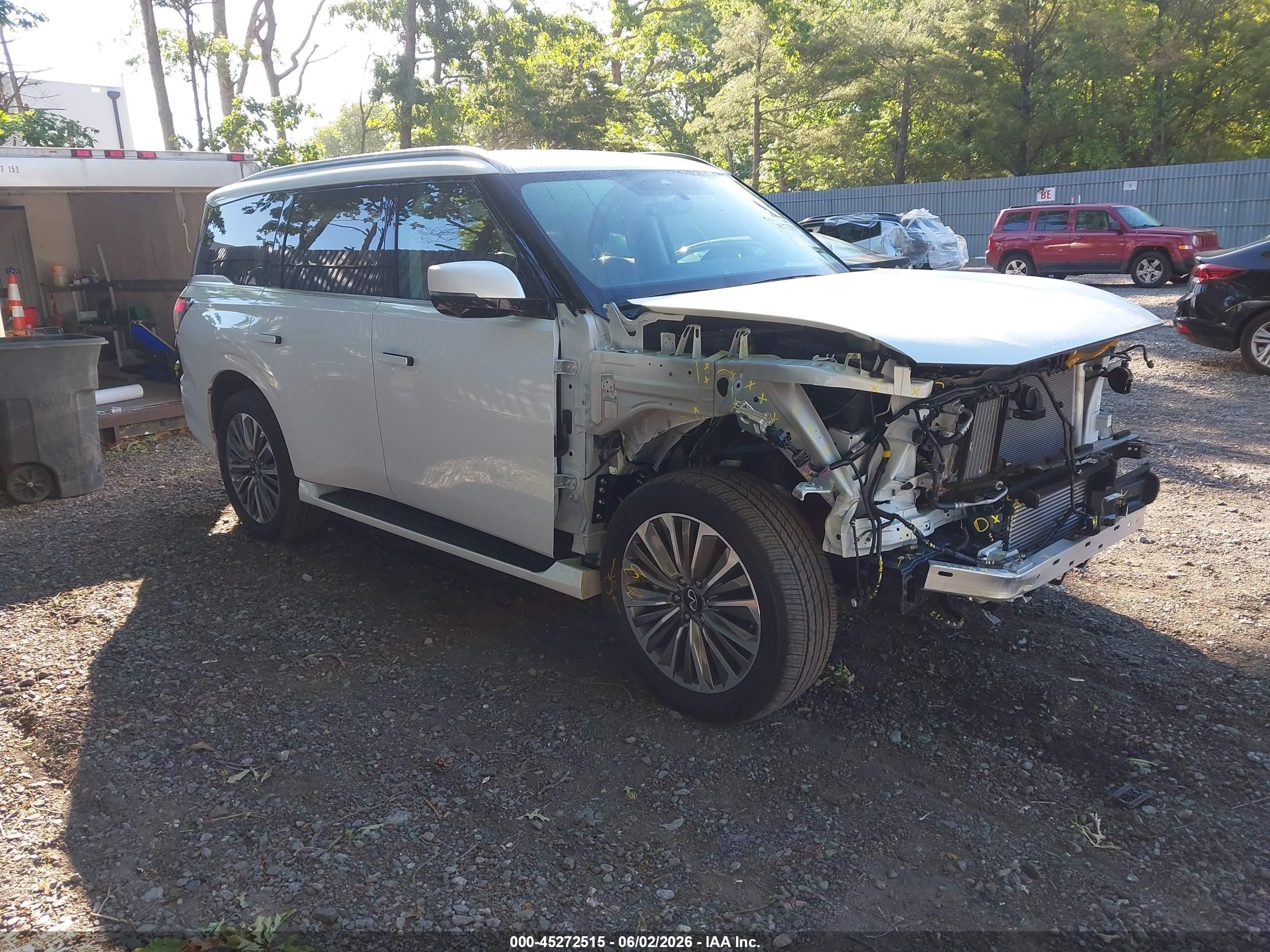 2026 Infiniti QX80 VIN JN8AZ3BE1T9720125 IAAI salvage auction — Front End, Salvage (New Jersey), sold $37,900 on 2026-08-17 (photo 1)