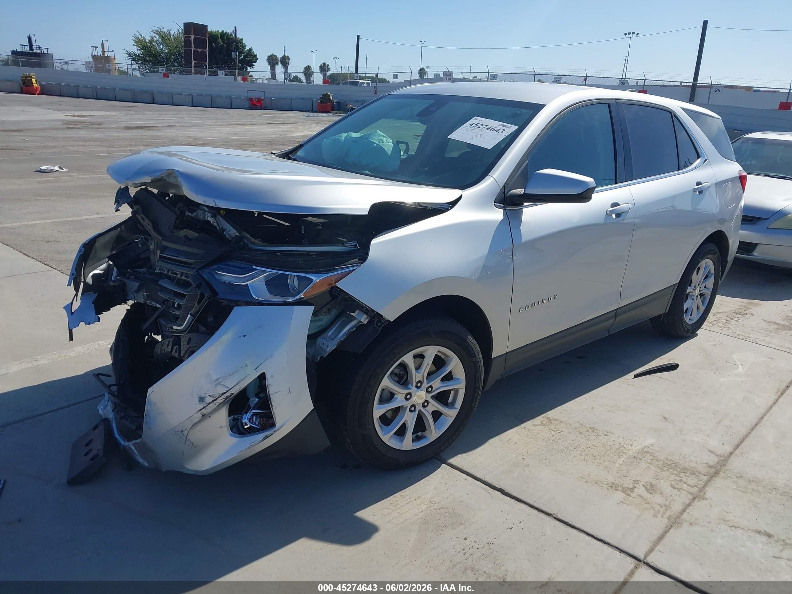 2020 Chevrolet Equinox VIN 3GNAXKEV2LS679922 IAAI salvage auction — Front End, Salvage (California), sold $1,200 on 2026-07-12 (photo 2)