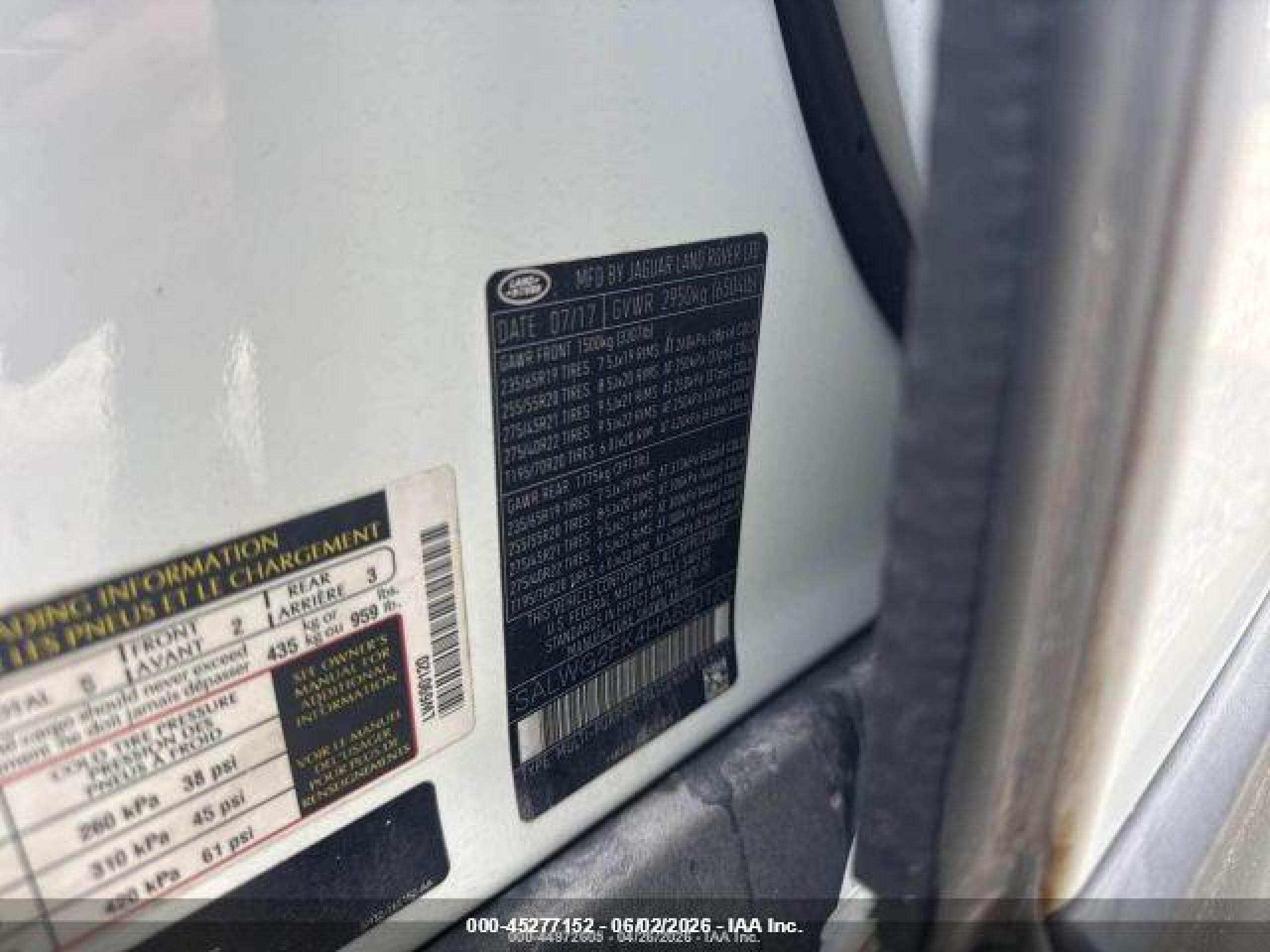 2017 Land Rover Range Rover Sport VIN SALWG2FK4HA690120 IAAI salvage auction — Mechanical, Clear (Florida), sold $275 on 2026-07-01 (photo 9)