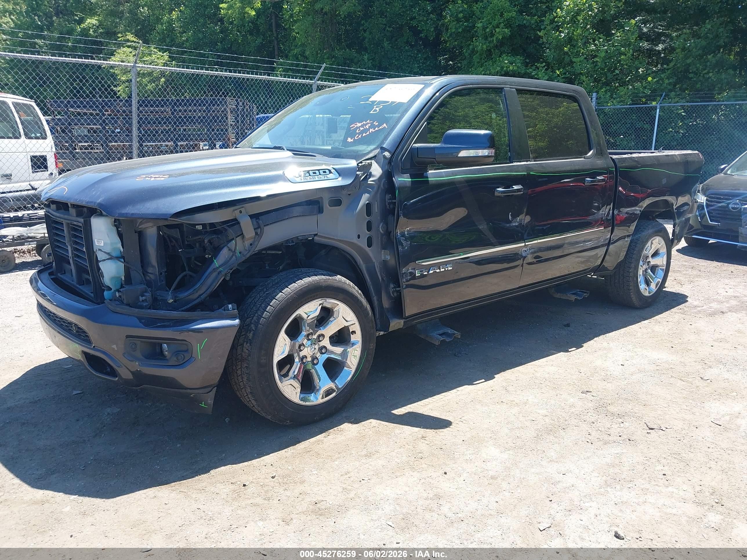 2019 Ram 1500 VIN 1C6RREFT1KN642137 IAAI salvage auction — Side, Salvage - Greater Than 75% (Maryland), sold $7,200 on 2026-10-08 (photo 2)