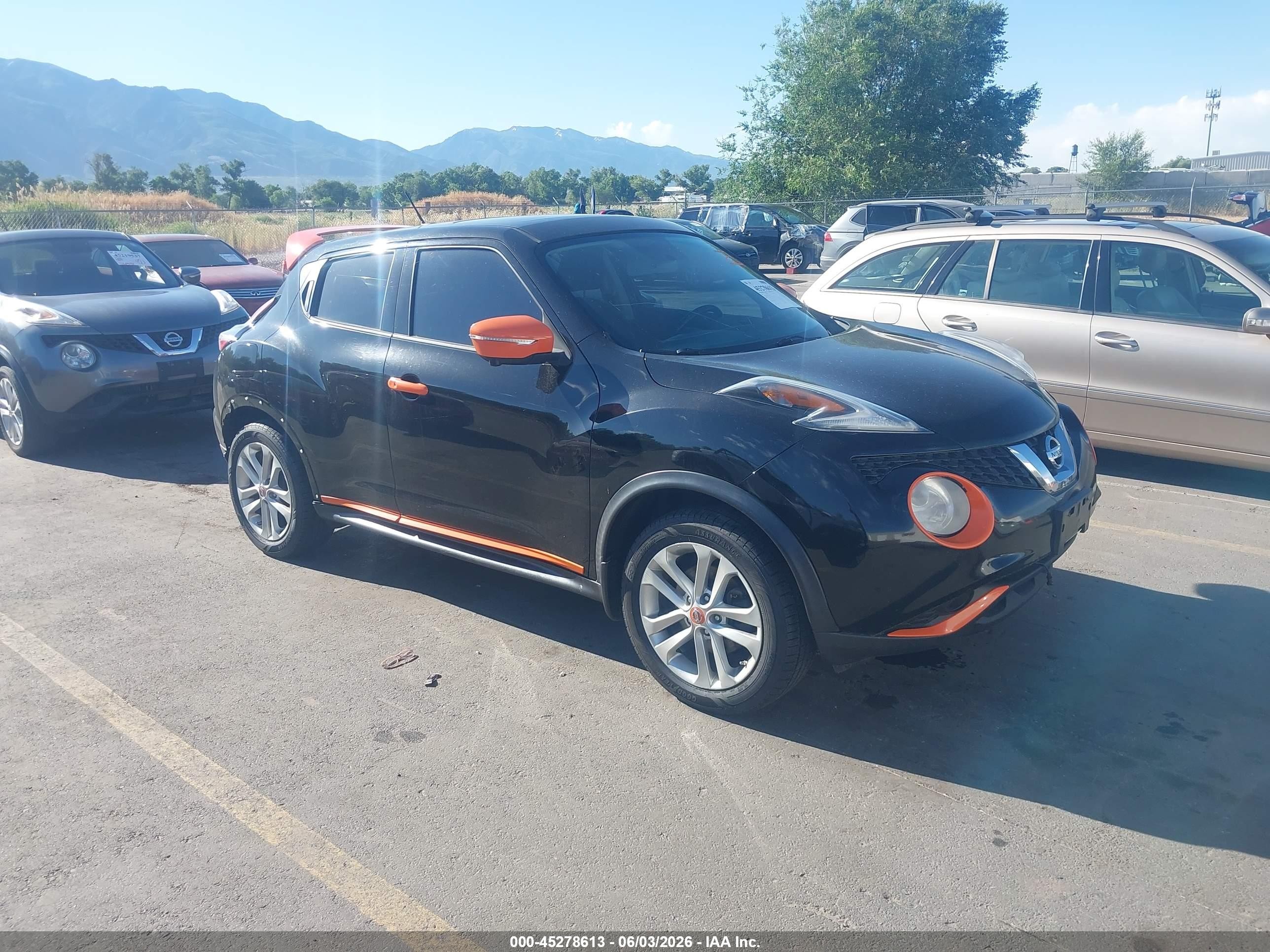 2015 Nissan Juke VIN JN8AF5MV2FT550933 IAAI salvage auction — Engine Damage, Clear (Utah), sold $350 on 2026-07-09 (photo 1)