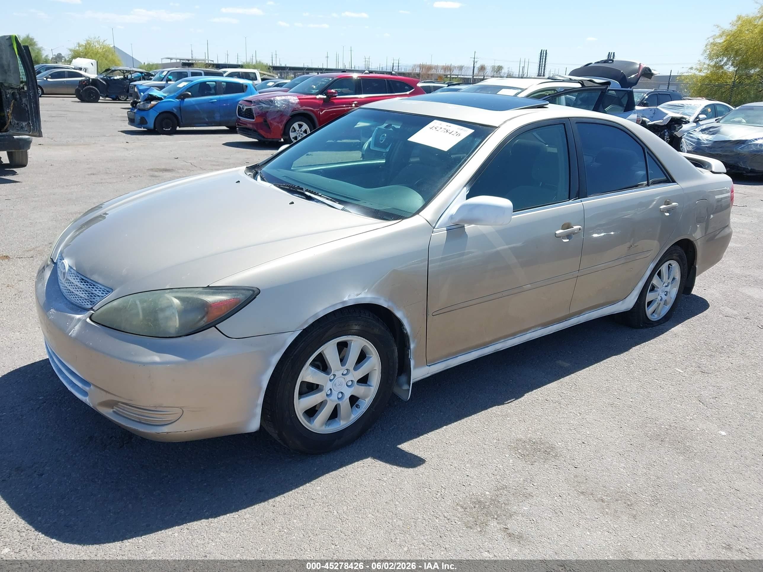 2002 Toyota Camry VIN 4T1BF30K32U504561 IAAI salvage auction — Theft, Salvage (Arizona), sold $1,050 on 2026-07-09 (photo 2)