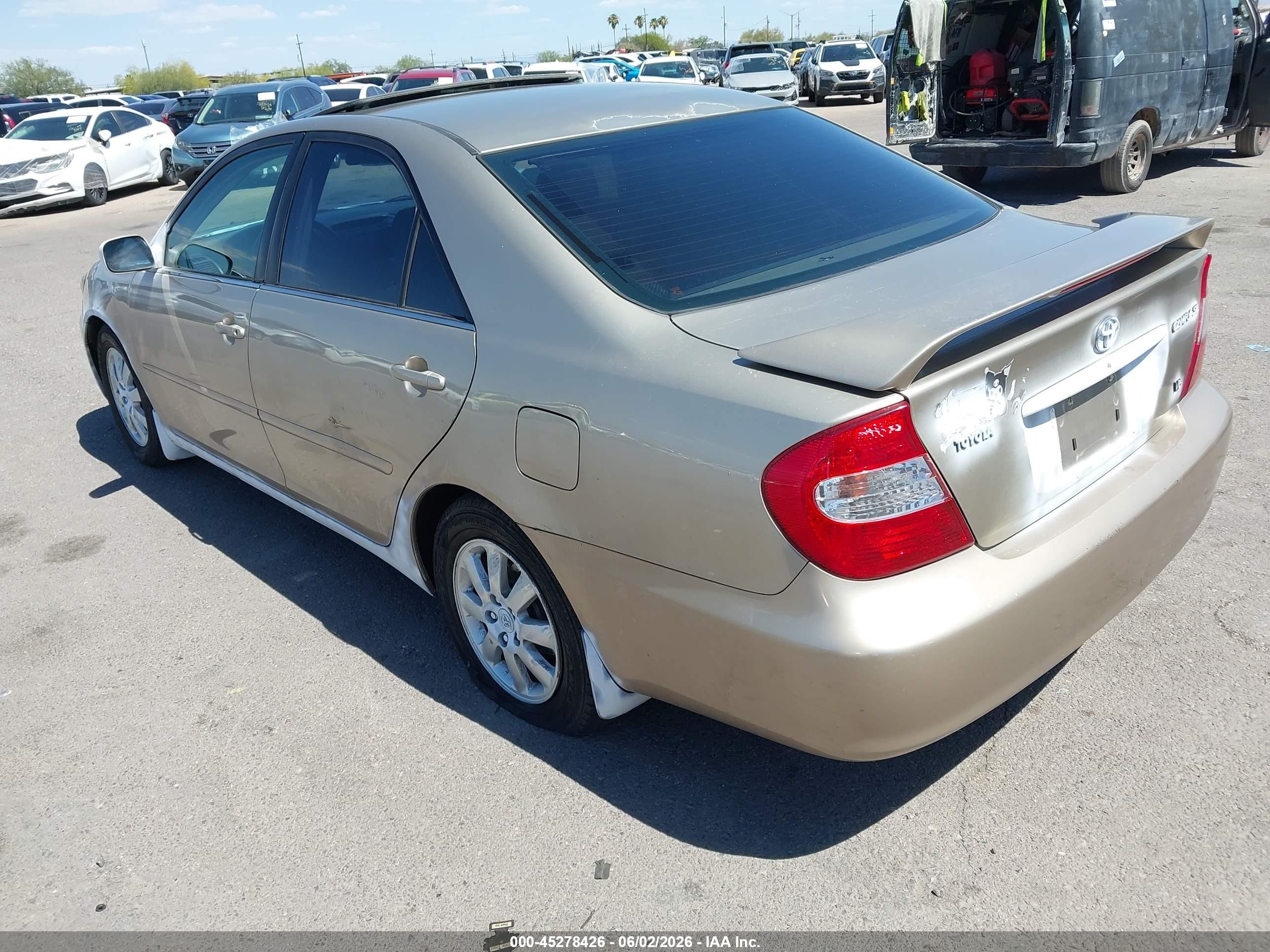2002 Toyota Camry VIN 4T1BF30K32U504561 IAAI salvage auction — Theft, Salvage (Arizona), sold $1,050 on 2026-07-09 (photo 3)