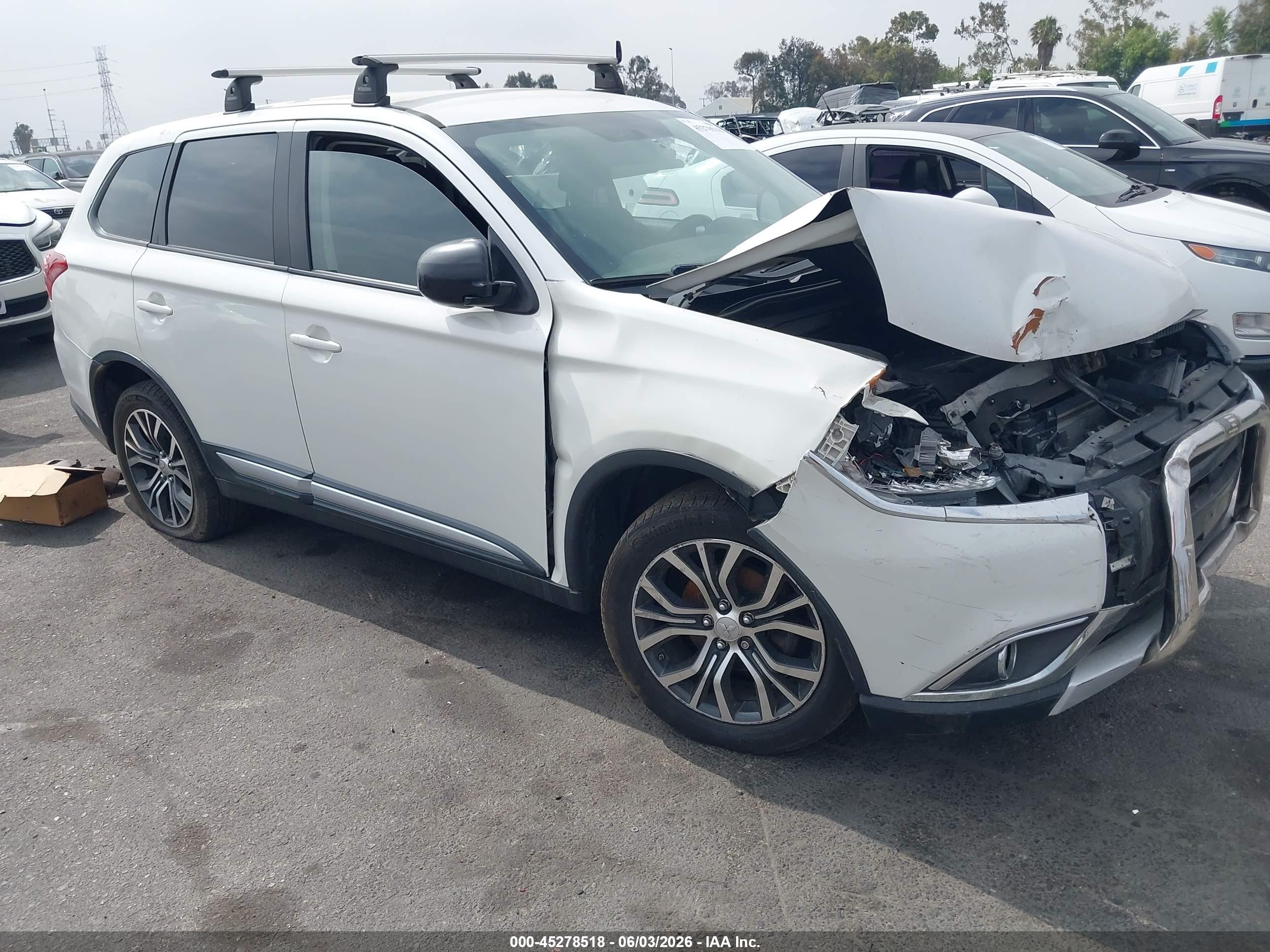 2016 Mitsubishi Outlander VIN JA4AD2A37GZ000347 IAAI salvage auction — Front End, Salvage (California), sold $1,275 on 2026-07-05 (photo 1)