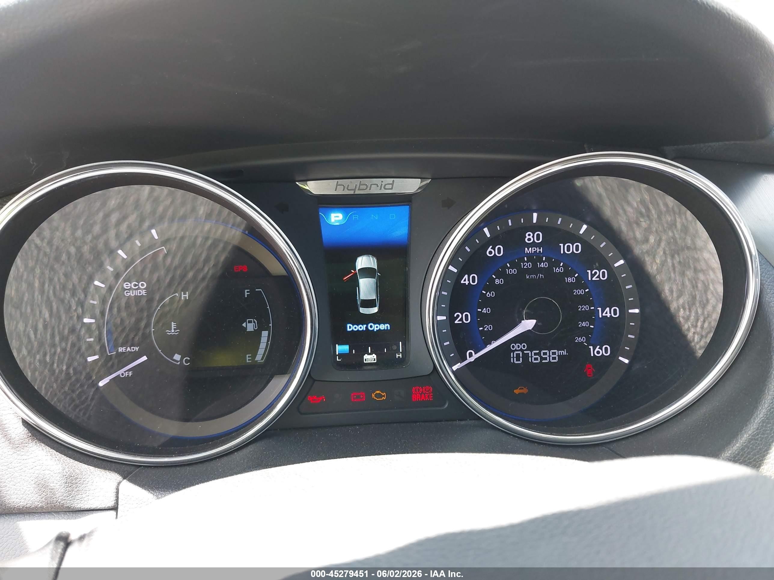 2015 Hyundai Sonata Hybrid VIN KMHEC4A42FA138692 IAAI salvage auction — Rear End, Salvage (California), sold $900 on 2026-07-08 (photo 7)