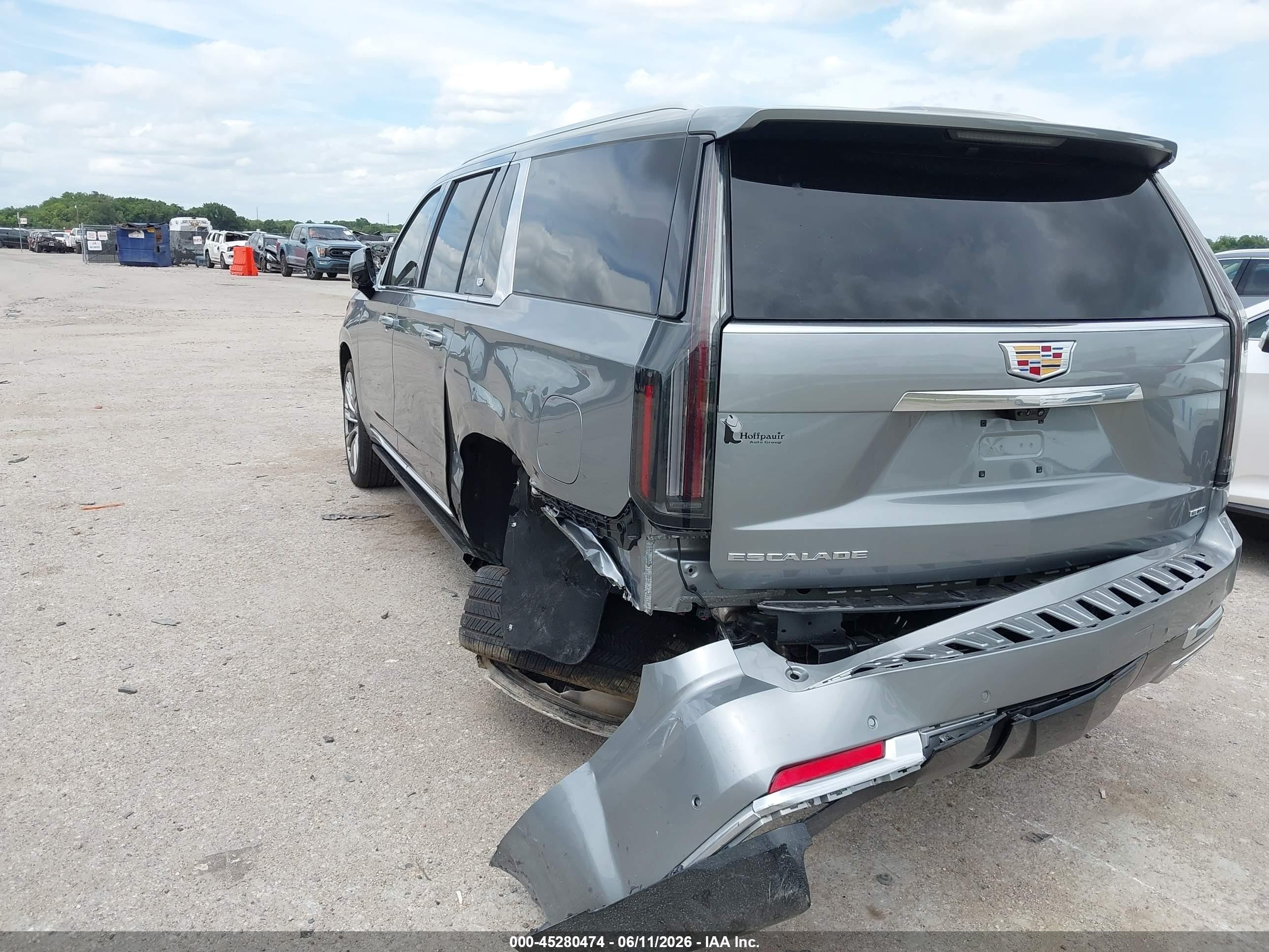 2026 Cadillac Escalade ESV VIN 1GYS9LKL1TR168148 IAAI salvage auction — Rear End, Salvage (Texas), sold $59,500 on 2026-08-19 (photo 3)