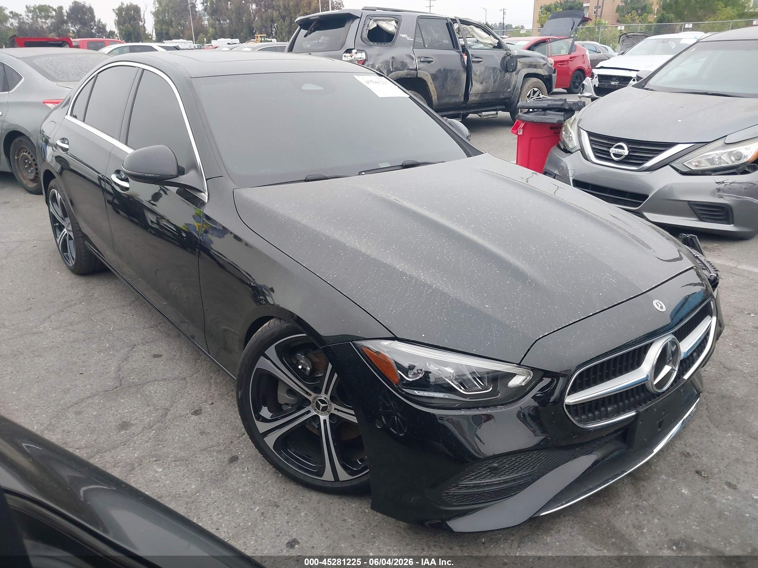 2026 Mercedes-Benz C-Class VIN W1KAF4GB0TR321835 IAAI salvage auction — Side, Salvage (California), sold $21,300 on 2026-07-09 (photo 1)