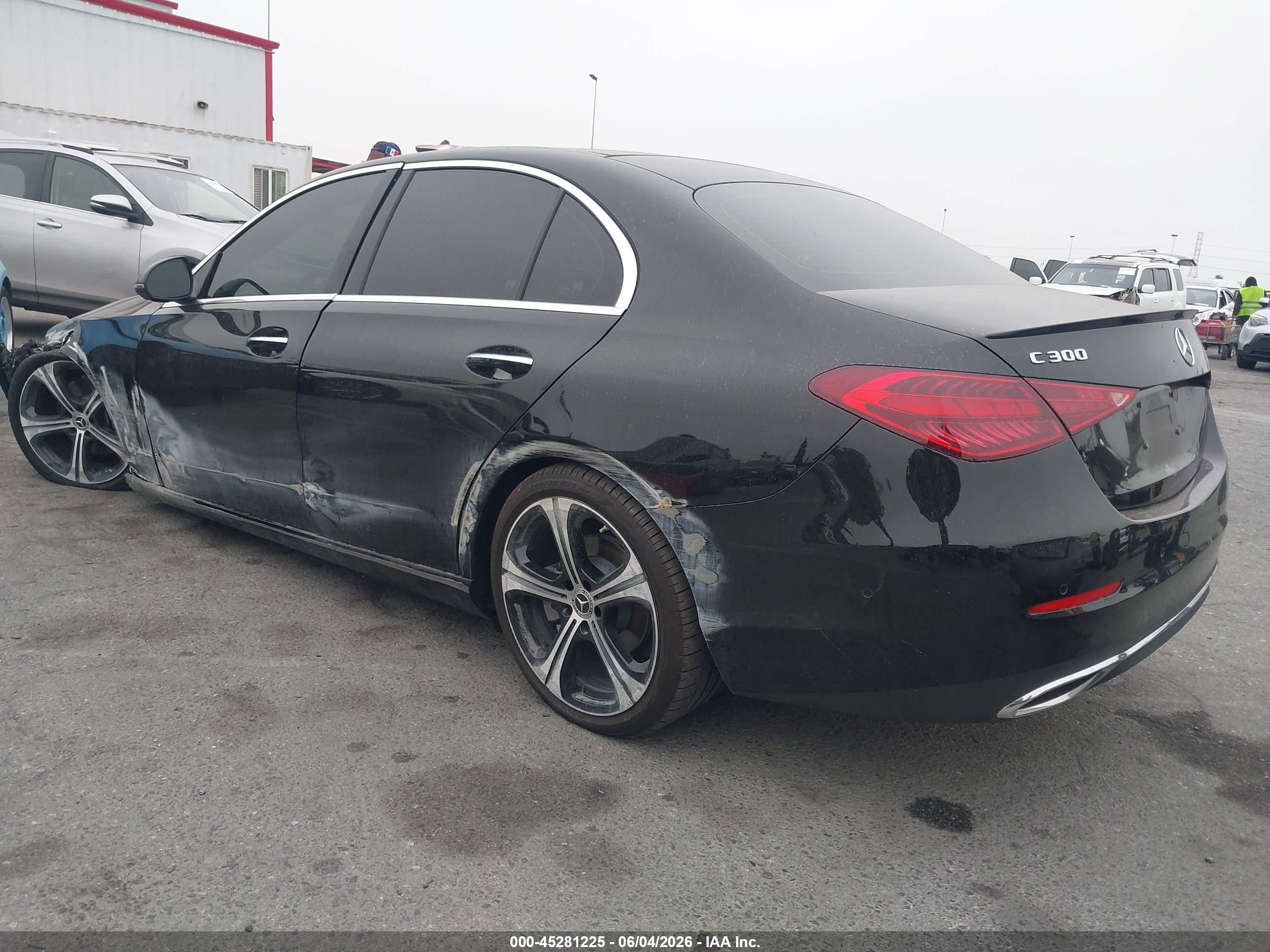 2026 Mercedes-Benz C-Class VIN W1KAF4GB0TR321835 IAAI salvage auction — Side, Salvage (California), sold $21,300 on 2026-07-09 (photo 3)
