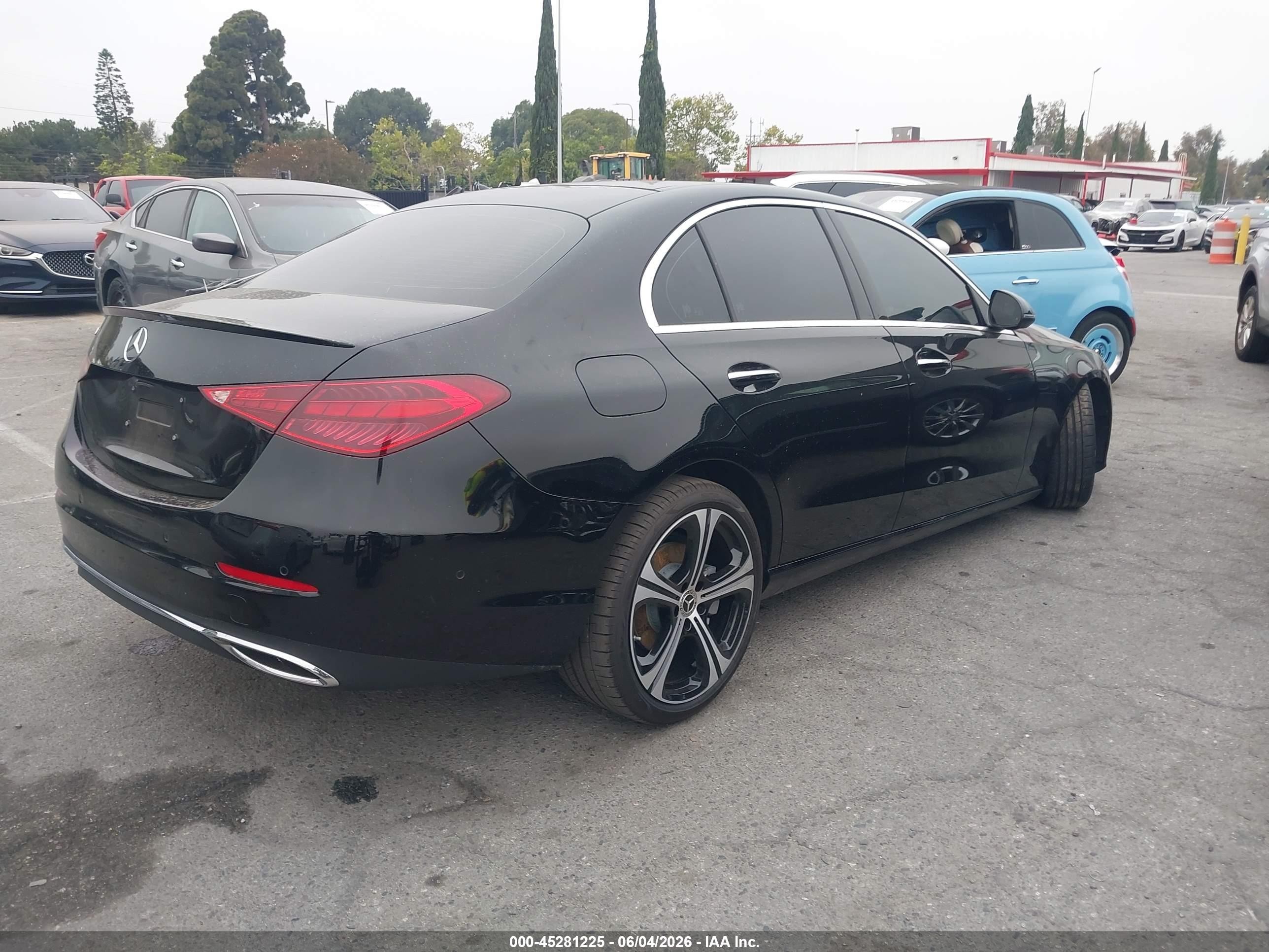 2026 Mercedes-Benz C-Class VIN W1KAF4GB0TR321835 IAAI salvage auction — Side, Salvage (California), sold $21,300 on 2026-07-09 (photo 4)