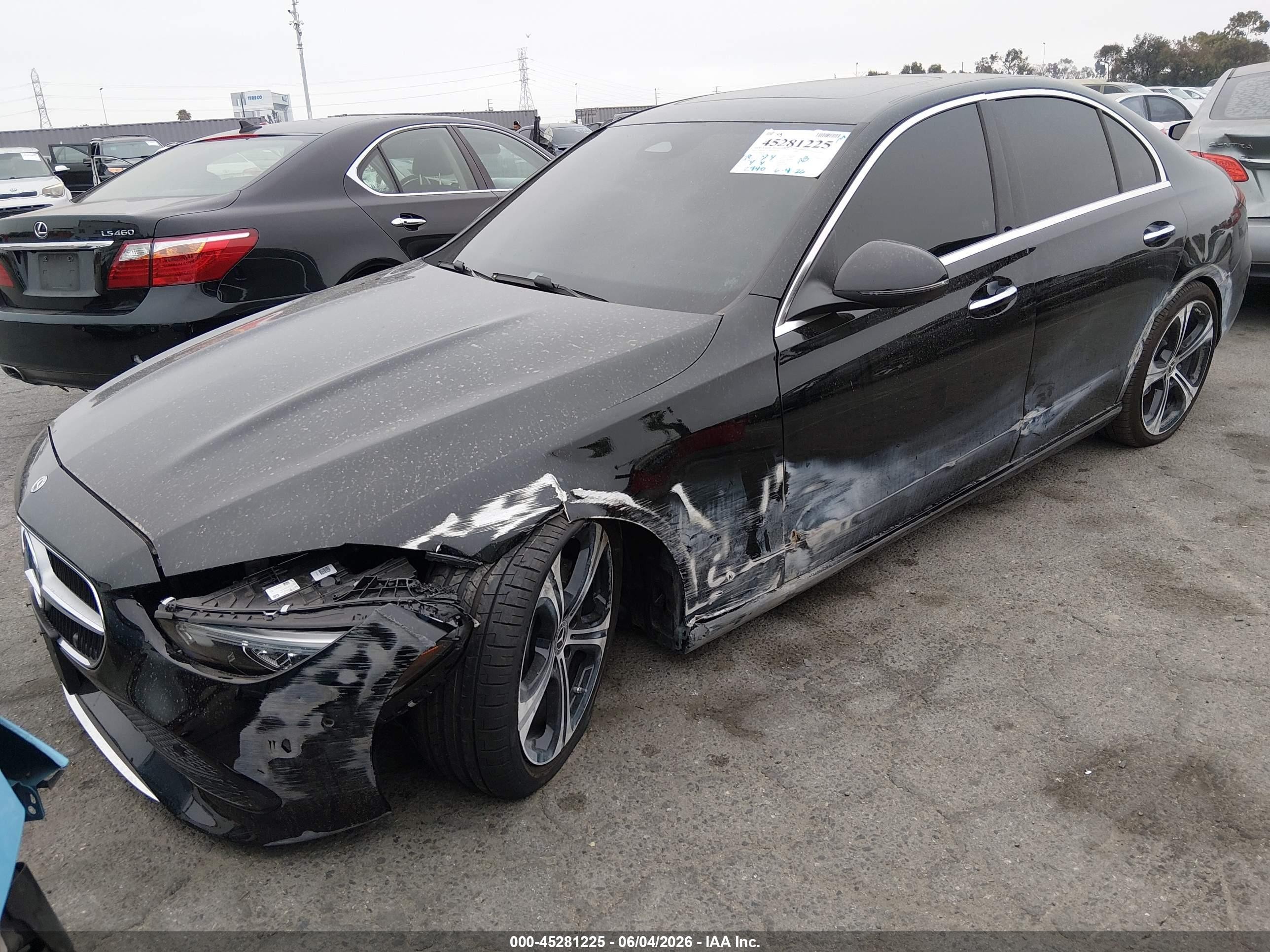 2026 Mercedes-Benz C-Class VIN W1KAF4GB0TR321835 IAAI salvage auction — Side, Salvage (California), sold $21,300 on 2026-07-09 (photo 2)