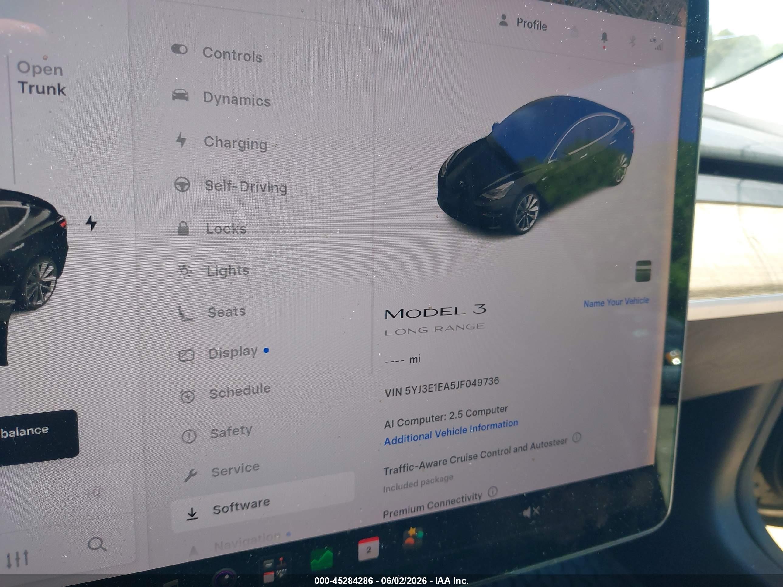 2018 Tesla Model 3 VIN 5YJ3E1EA5JF049736 IAAI salvage auction — Normal Wear, Clear (New York), sold $1,600 on 2026-06-30 (photo 7)