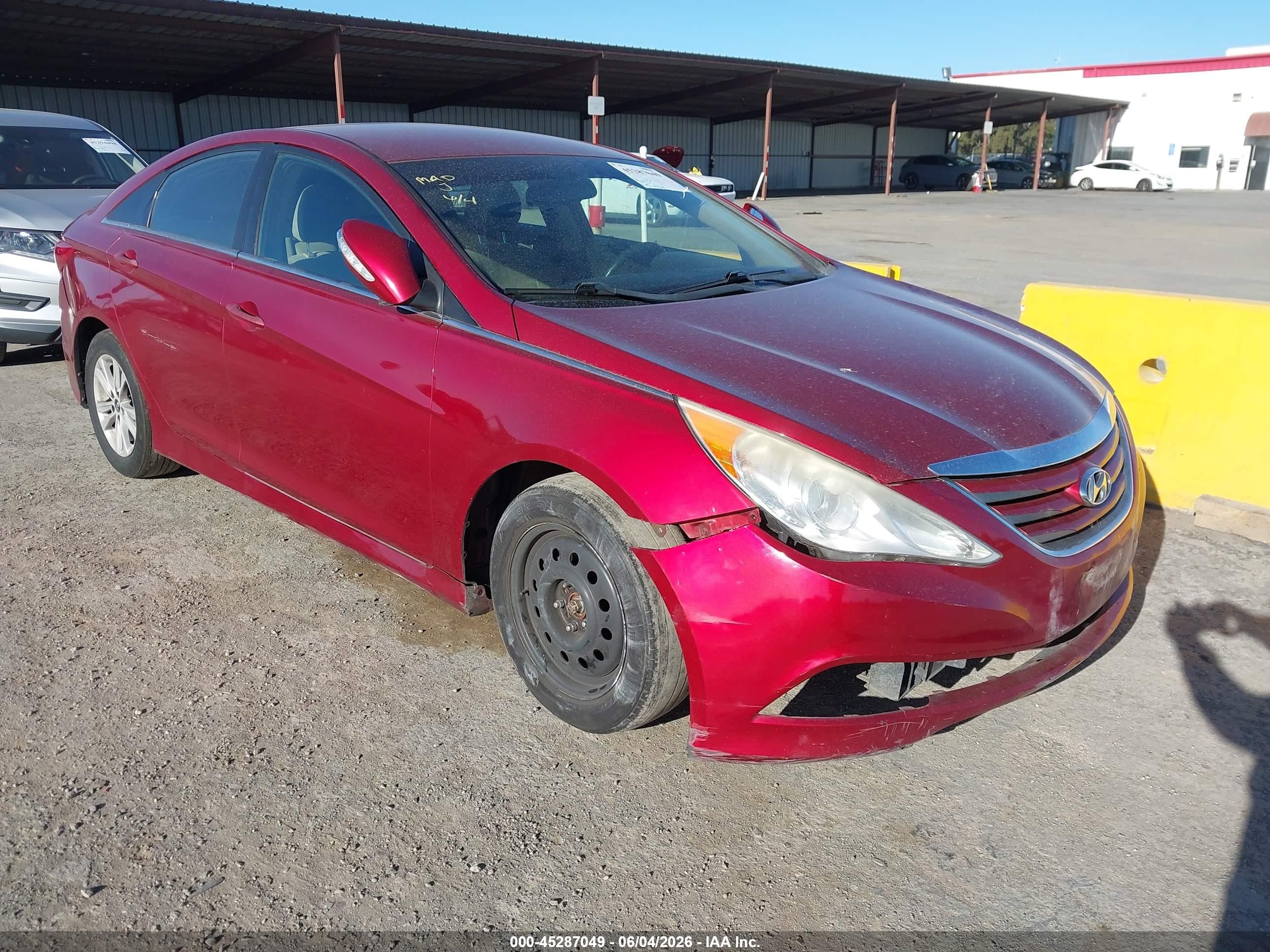 2014 Hyundai Sonata VIN 5NPEB4AC4EH940795 IAAI salvage auction — Unknown, Salvage (California), sold $500 on 2026-07-04 (photo 1)
