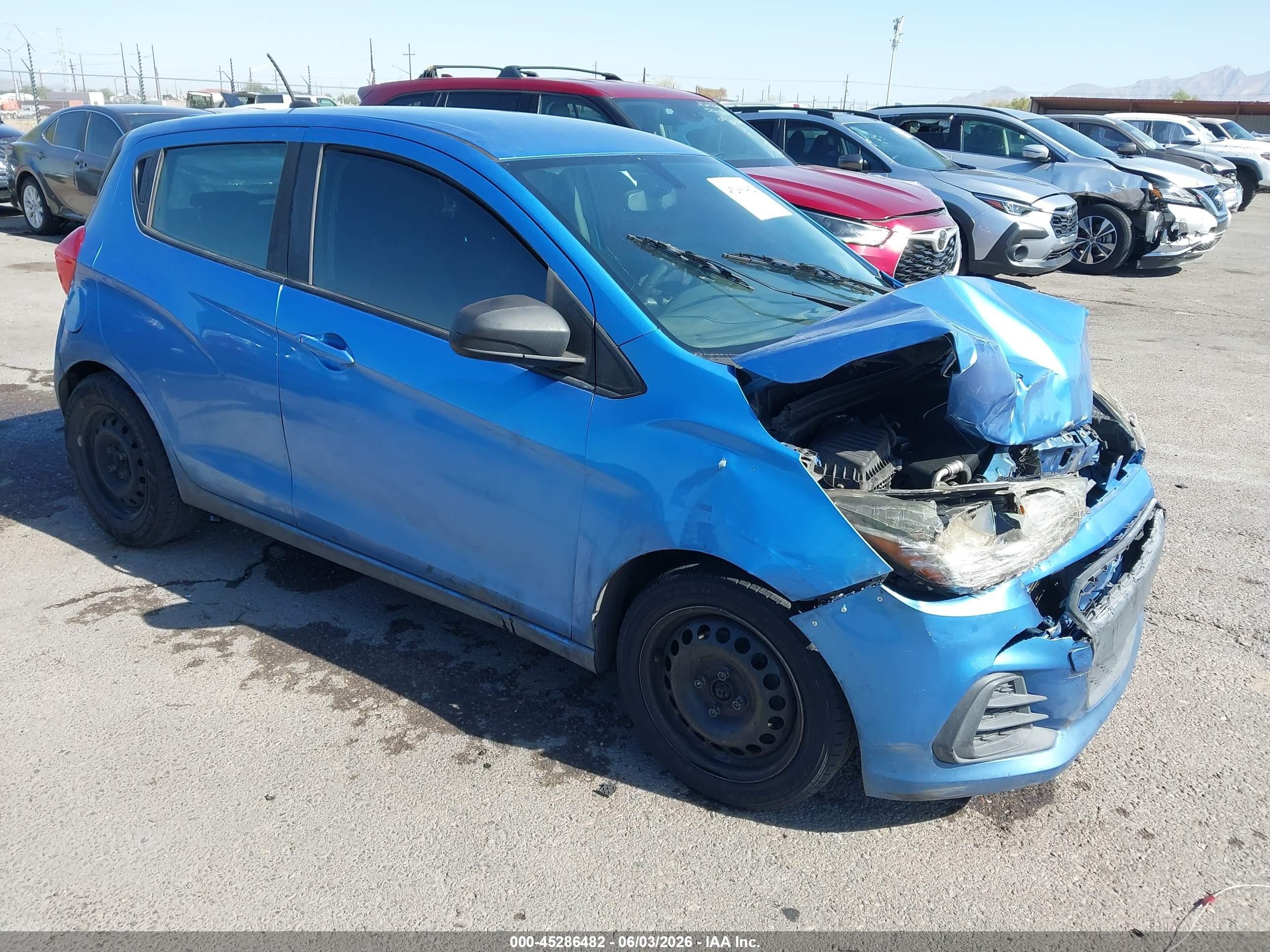 2018 Chevrolet Spark VIN KL8CB6SA8JC426477 IAAI salvage auction — Front End, Salvage (Arizona), sold $375 on 2026-07-09 (photo 1)