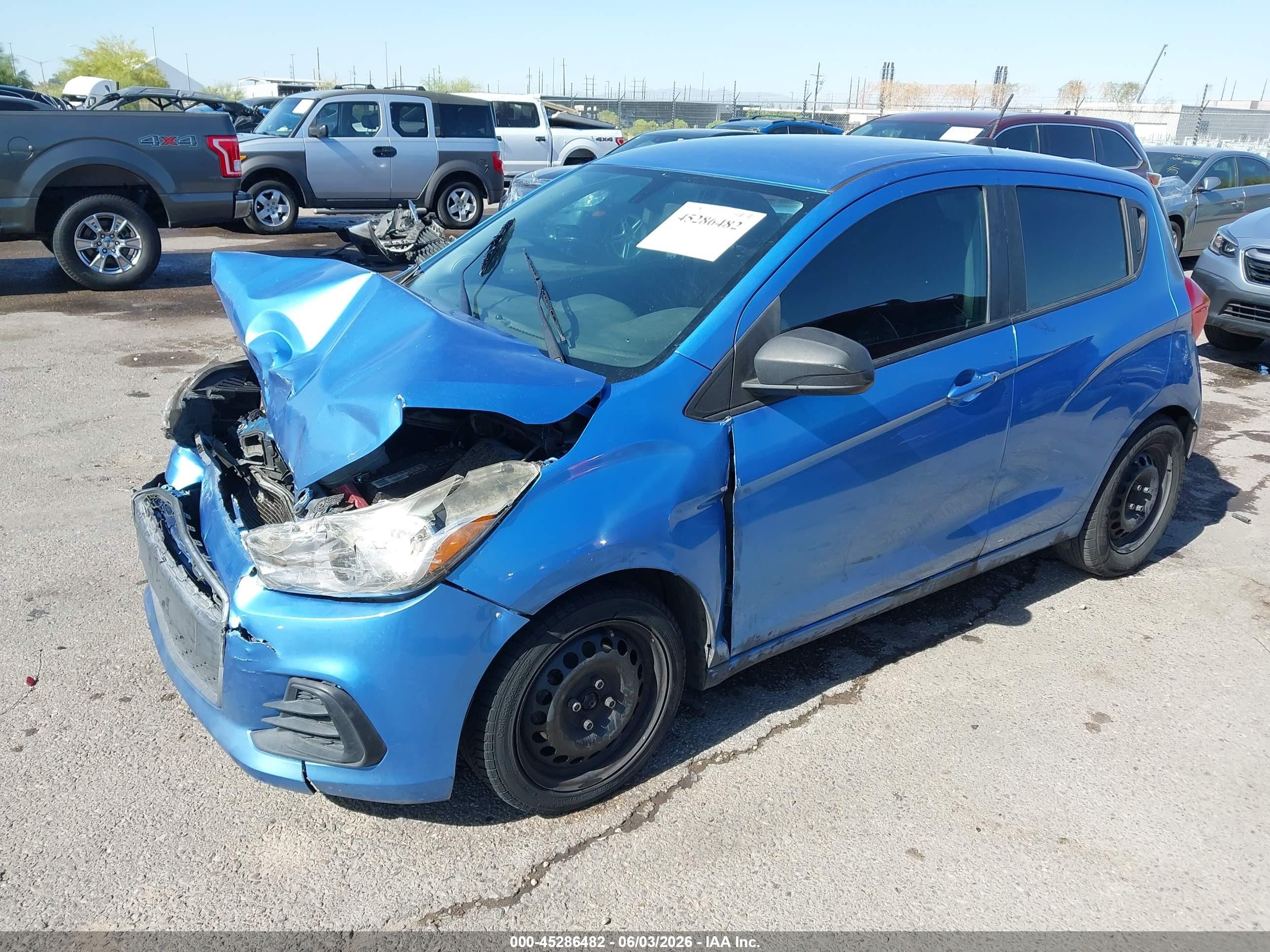 2018 Chevrolet Spark VIN KL8CB6SA8JC426477 IAAI salvage auction — Front End, Salvage (Arizona), sold $375 on 2026-07-09 (photo 2)
