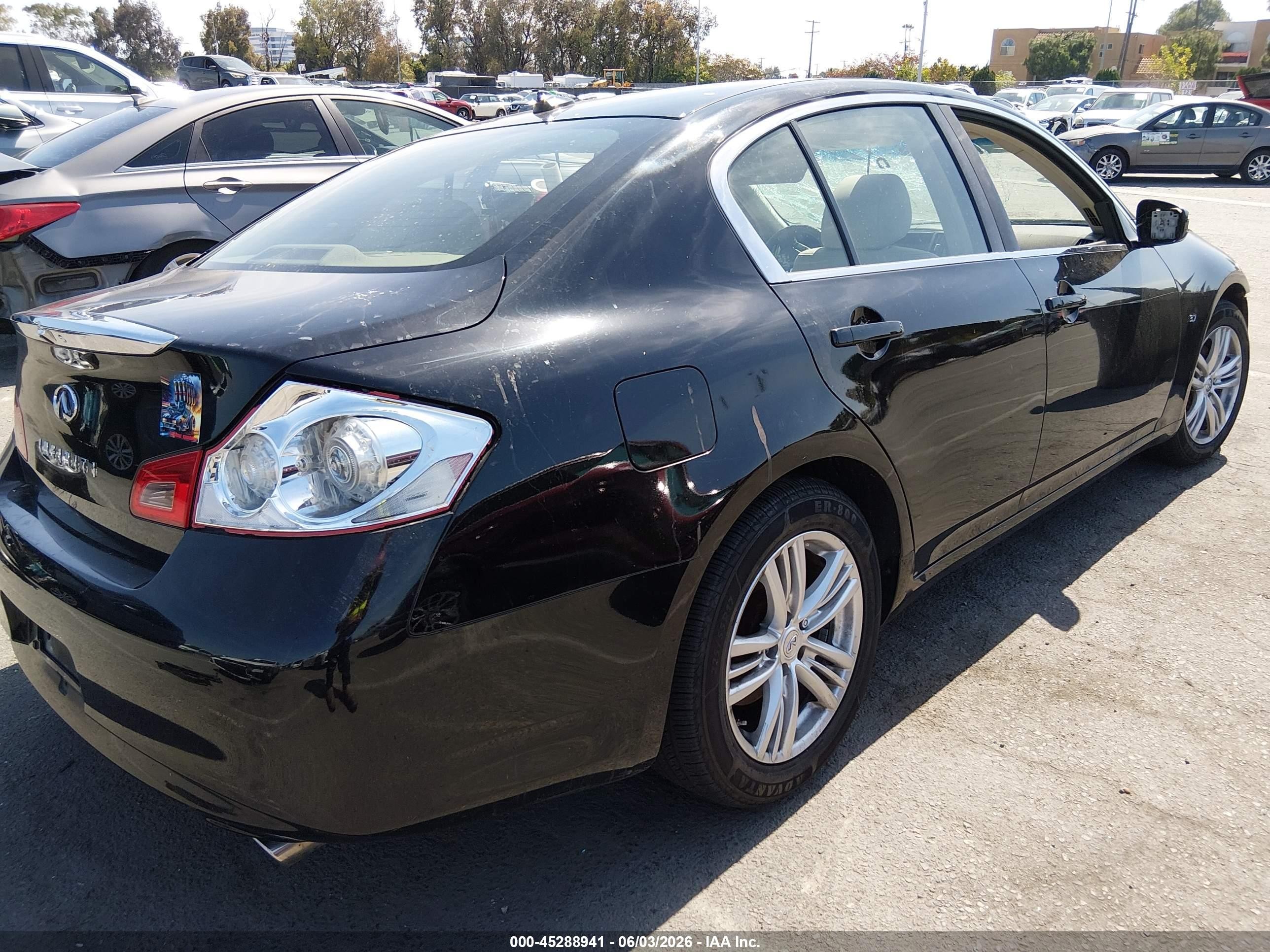 2015 Infiniti Q40 VIN JN1CV6AP7FM500089 IAAI salvage auction — Theft, Salvage (California), sold $325 on 2026-07-02 (photo 4)