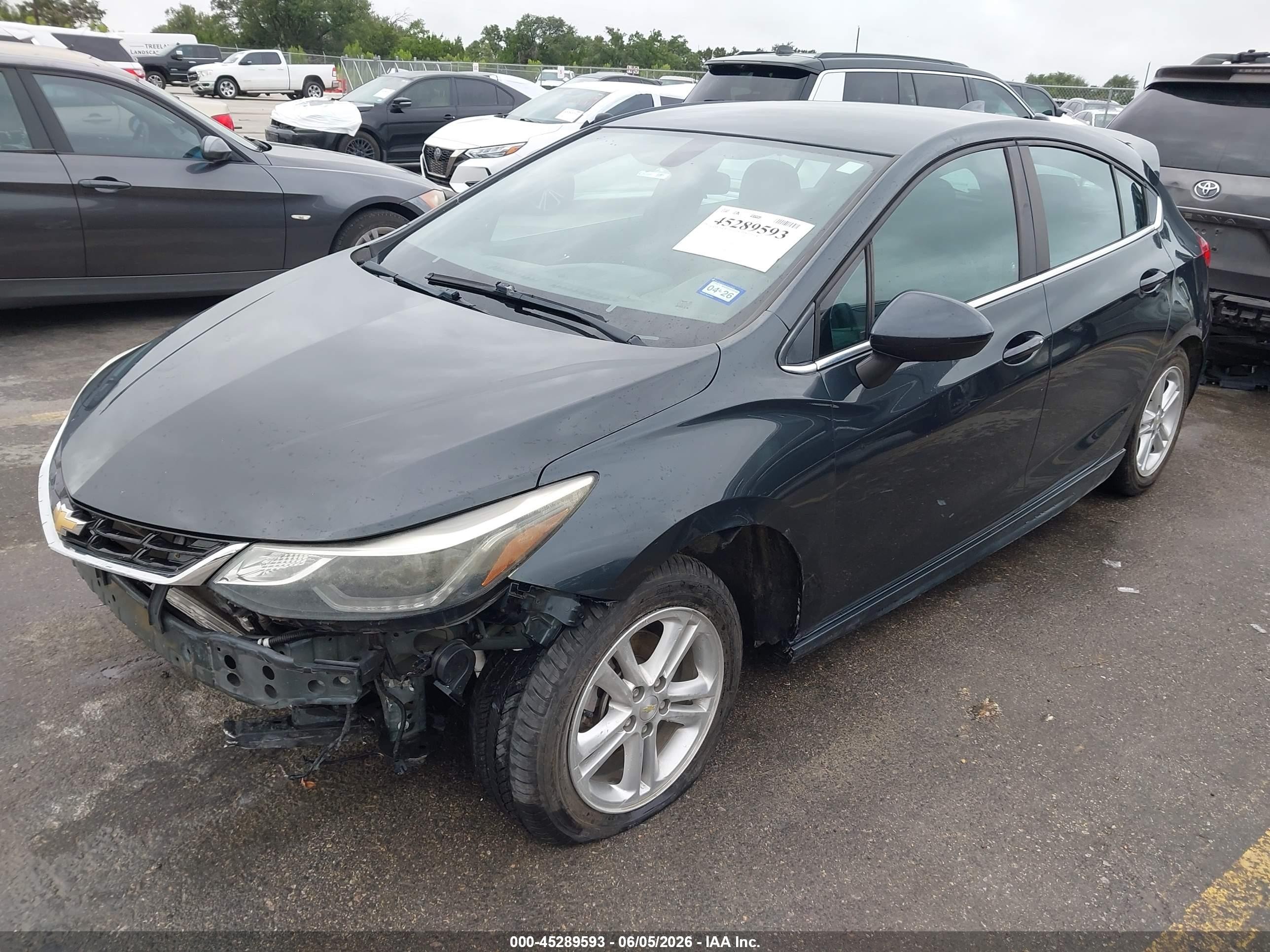 2017 Chevrolet Cruze VIN 3G1BE6SM1HS601623 IAAI salvage auction — Front End, Salvage (Texas), sold $725 on 2026-07-12 (photo 2)